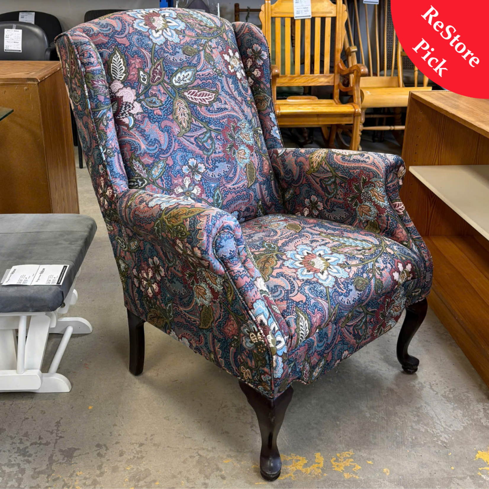 Purple Flower Design Chair