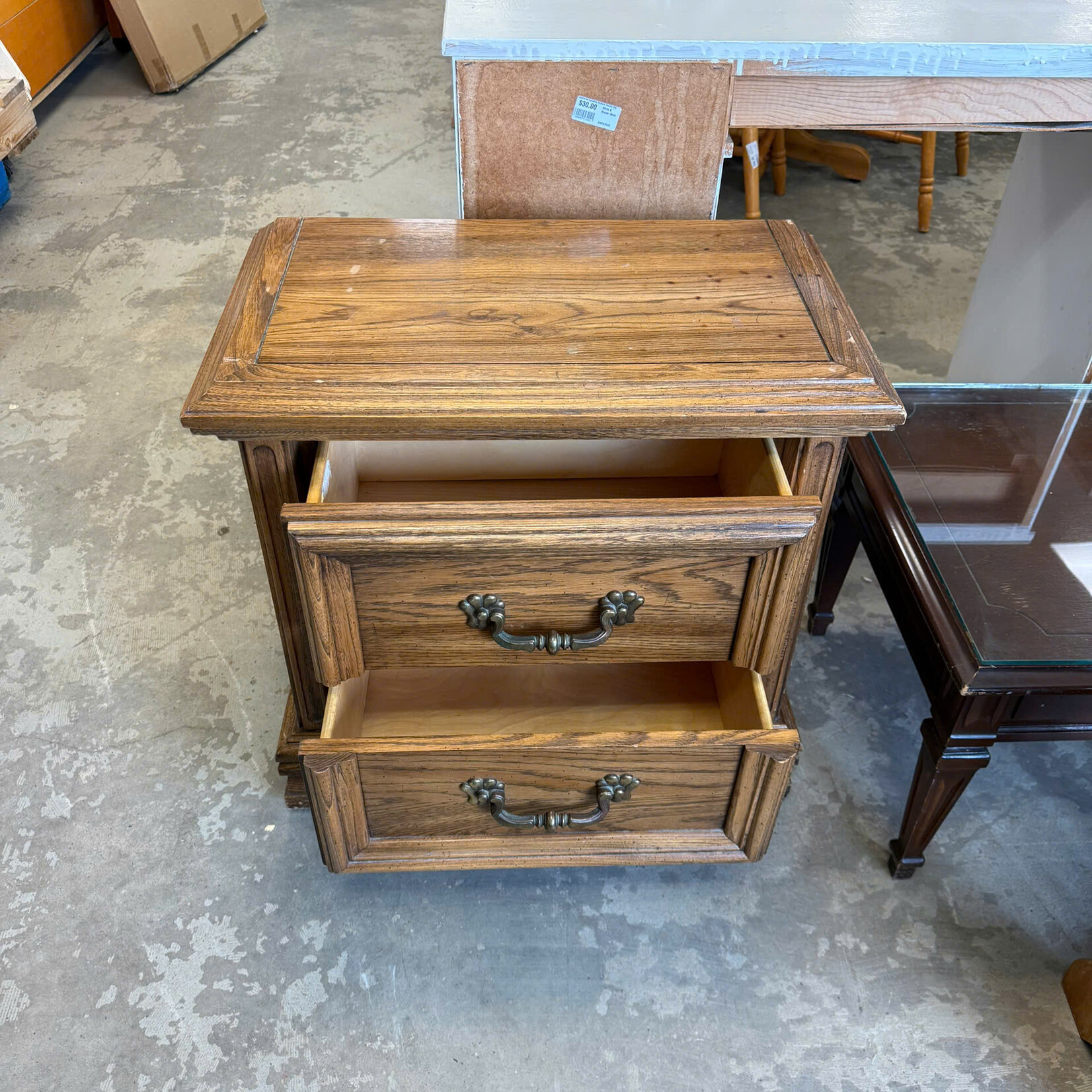 Brown 2 Drawer Nightstand