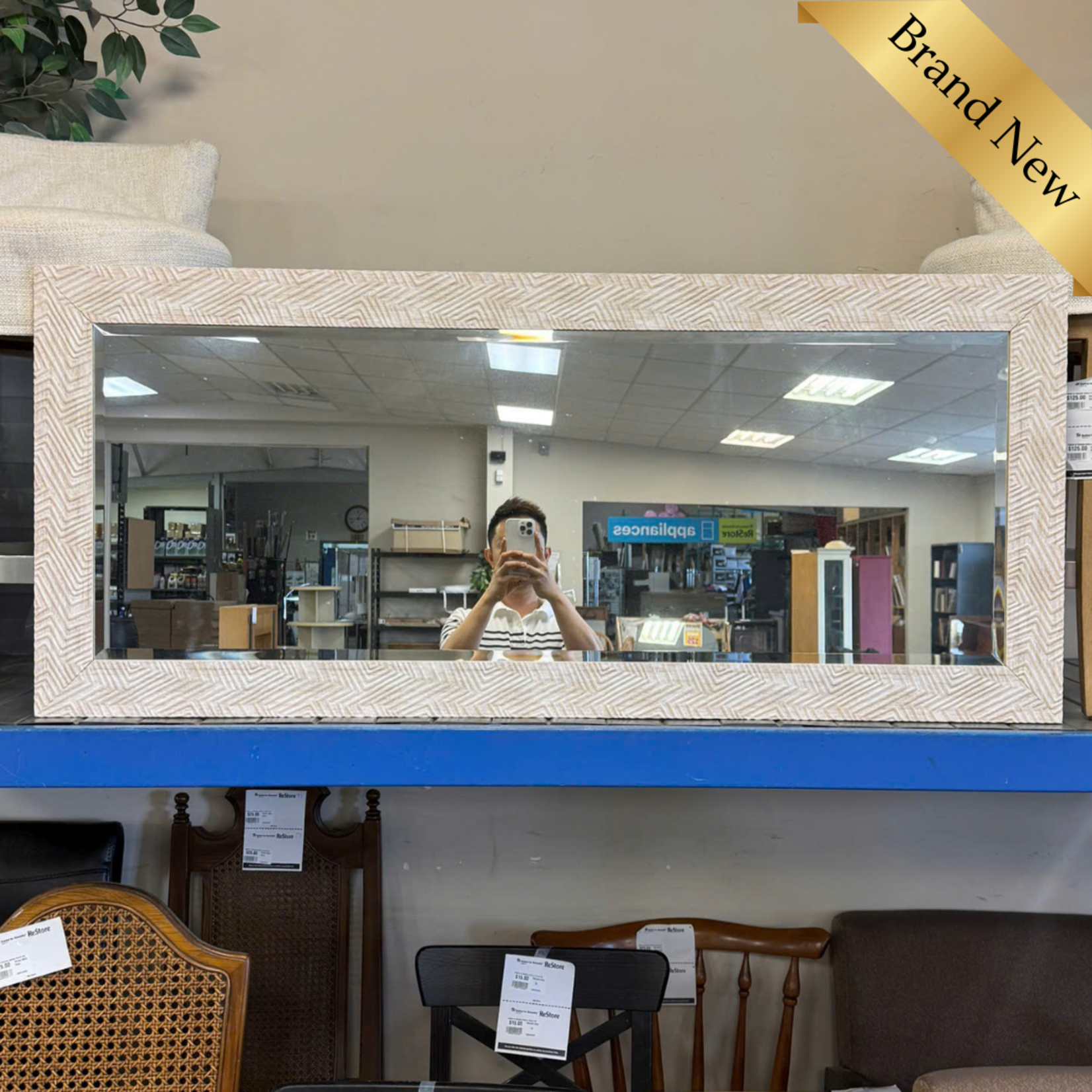 White Wooden Frame Mirror
