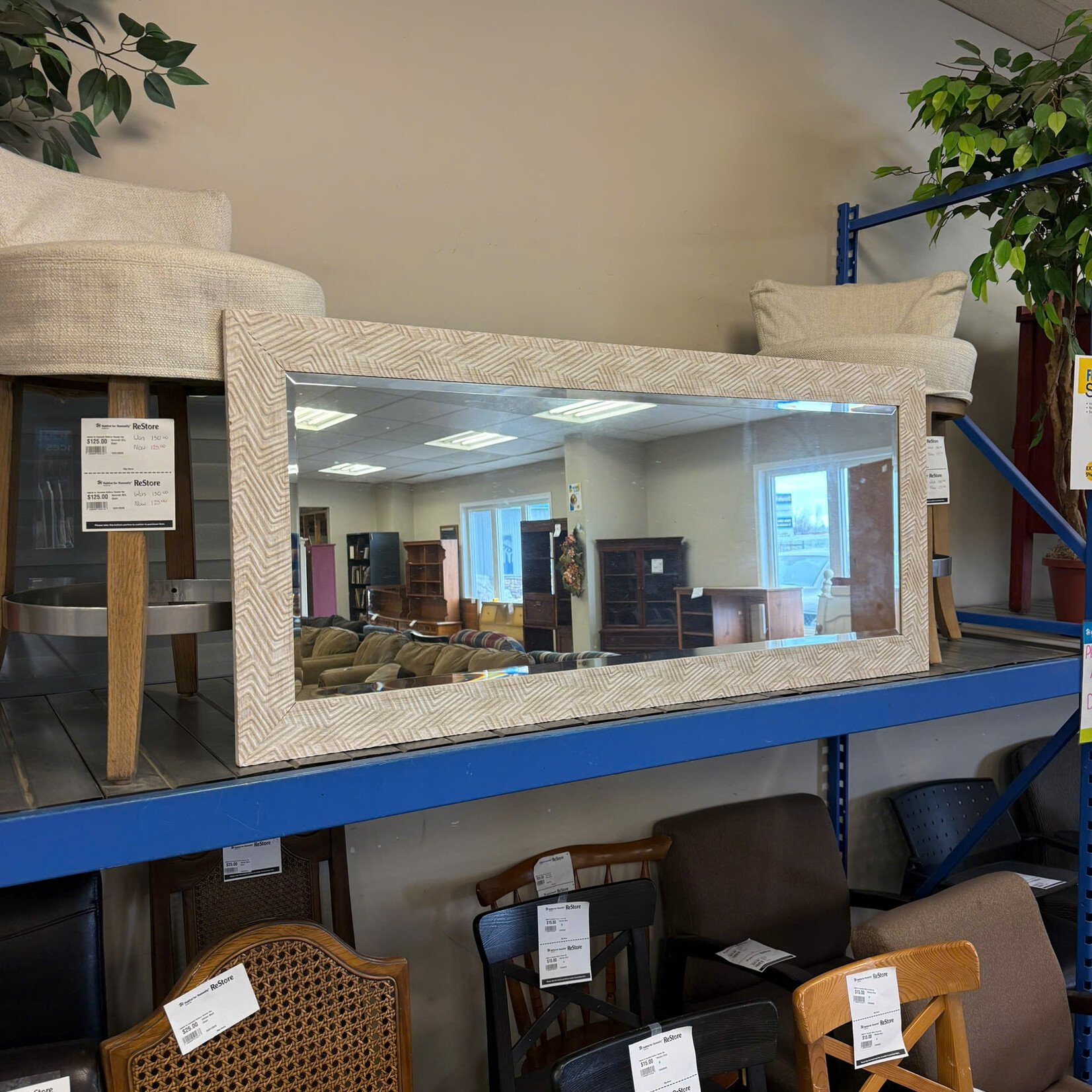 White Wooden Frame Mirror