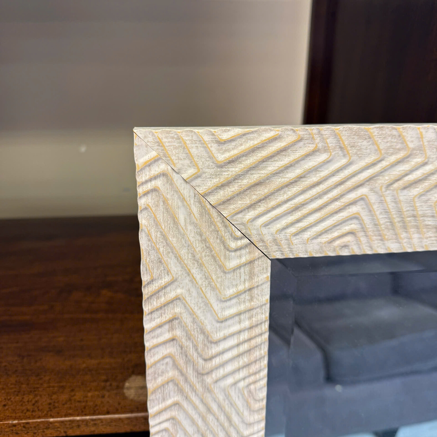 White Wooden Frame Mirror