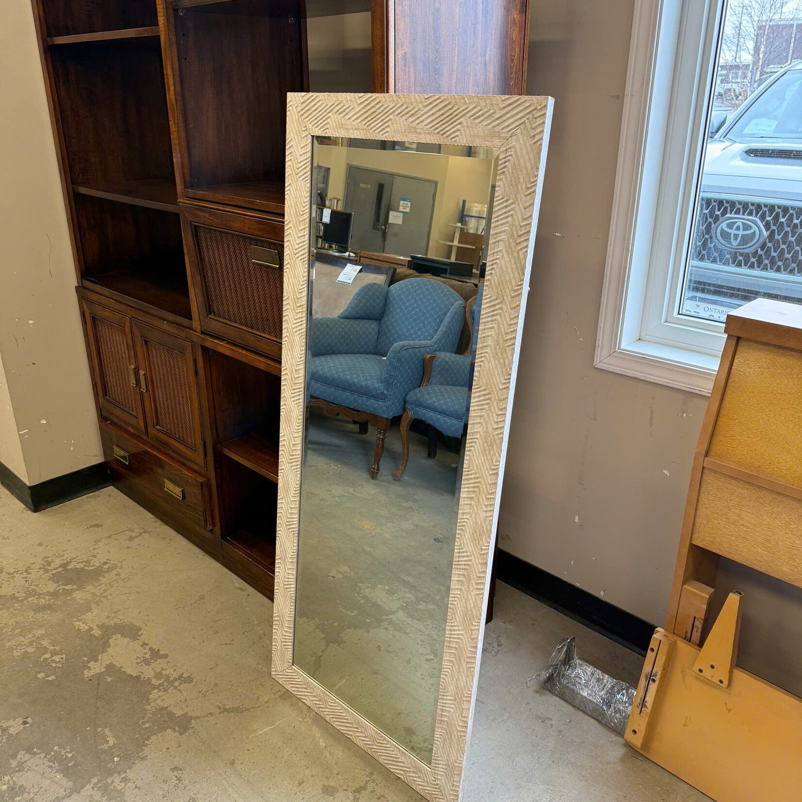 White Wooden Frame Mirror