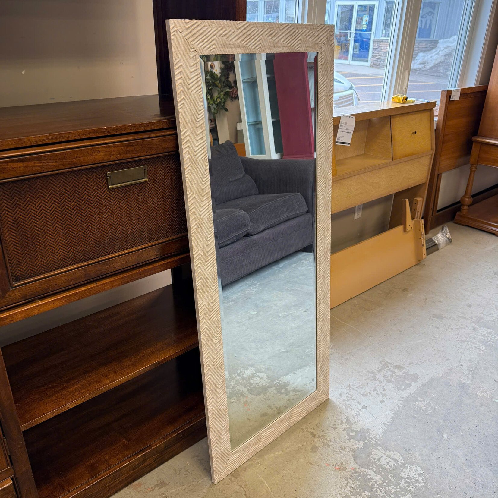 White Wooden Frame Mirror