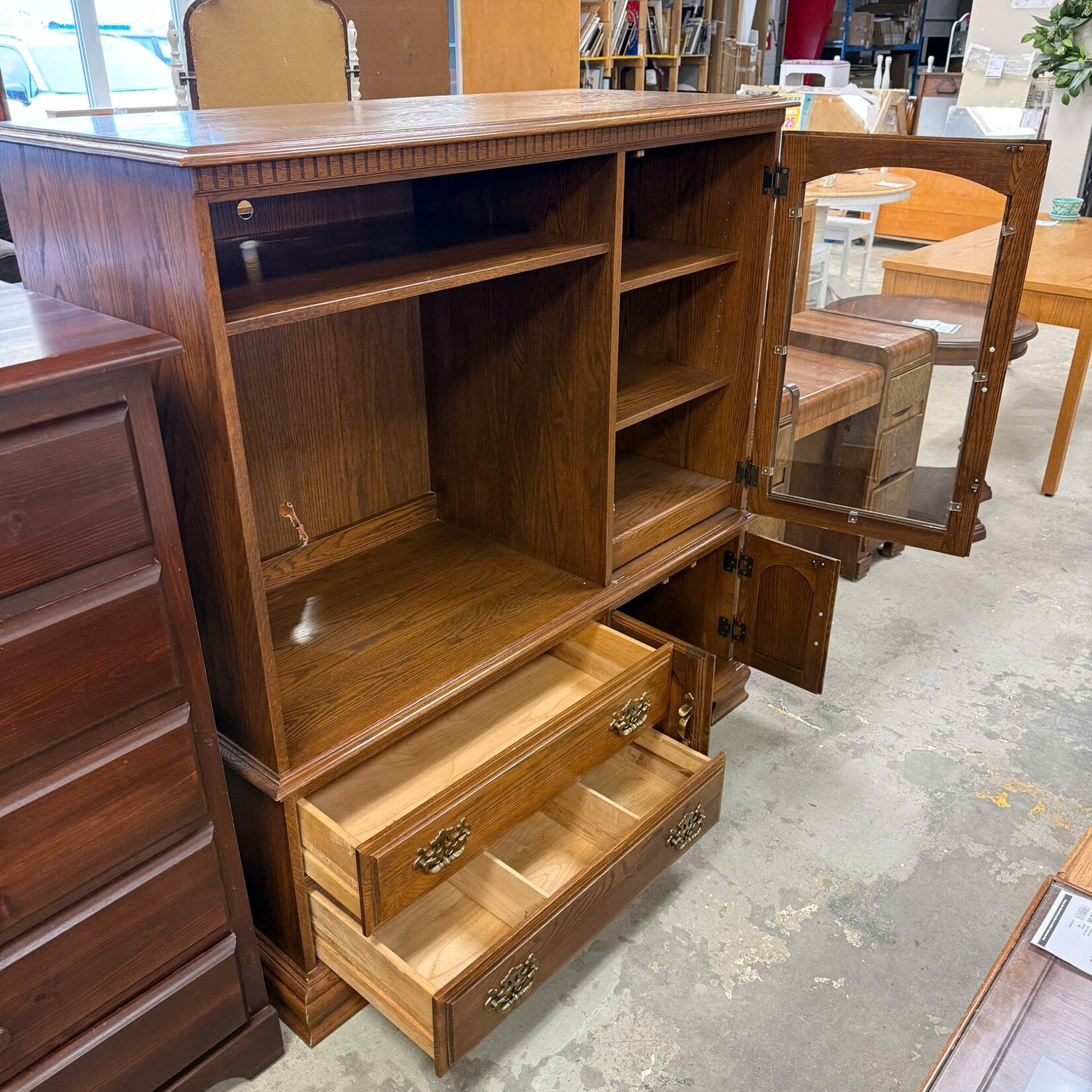 2 Piece Glass Door Cabinet