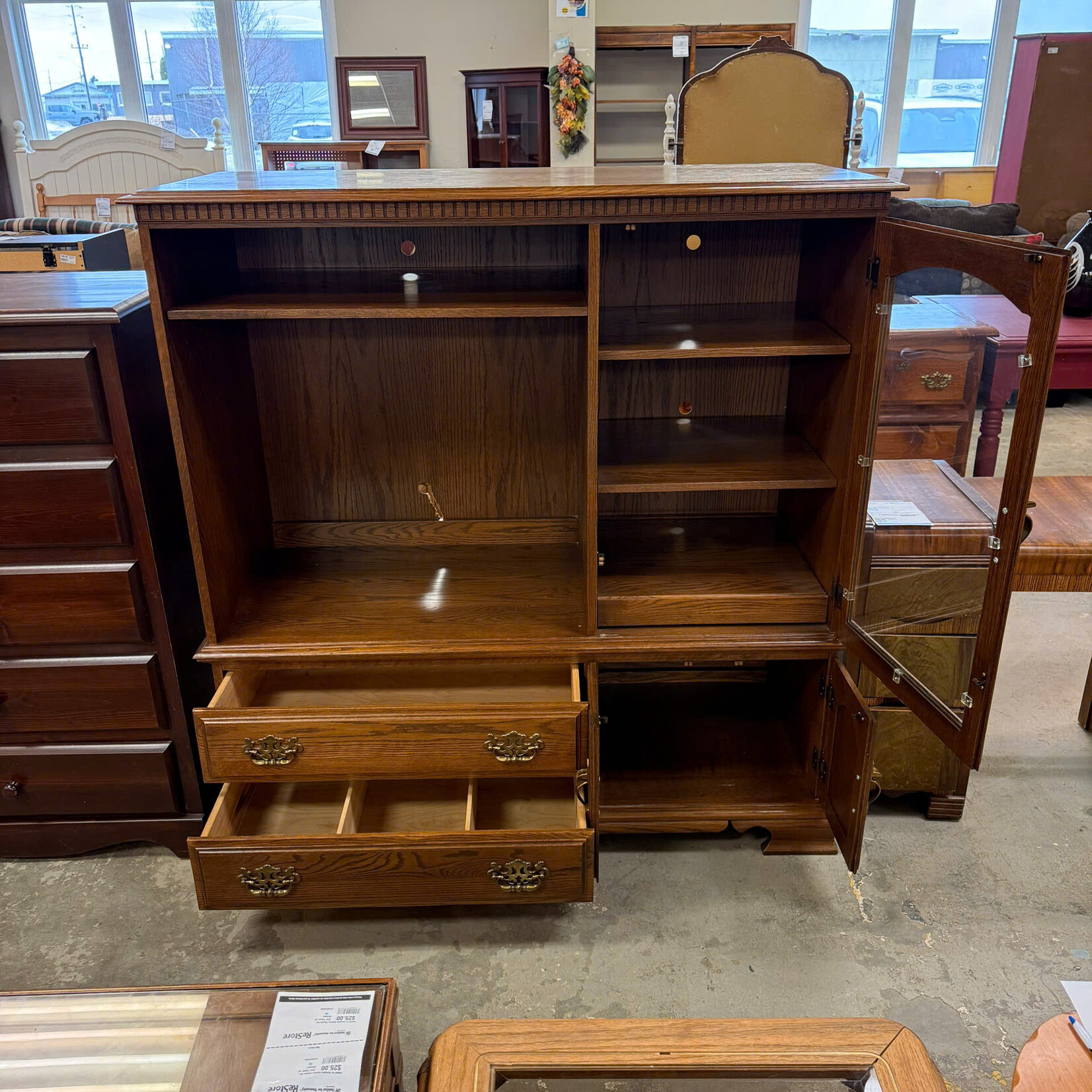 2 Piece Glass Door Cabinet