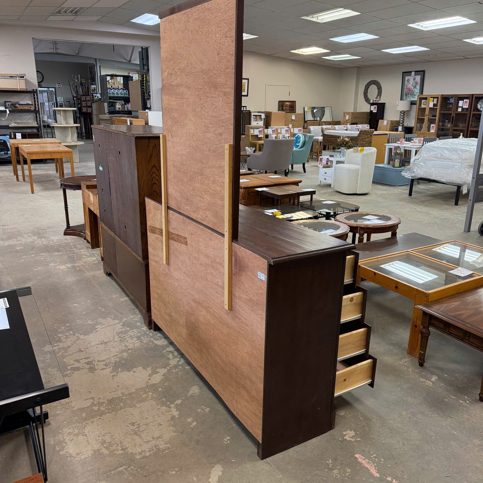 Dark Brown Wood Dresser With 9 Drawers