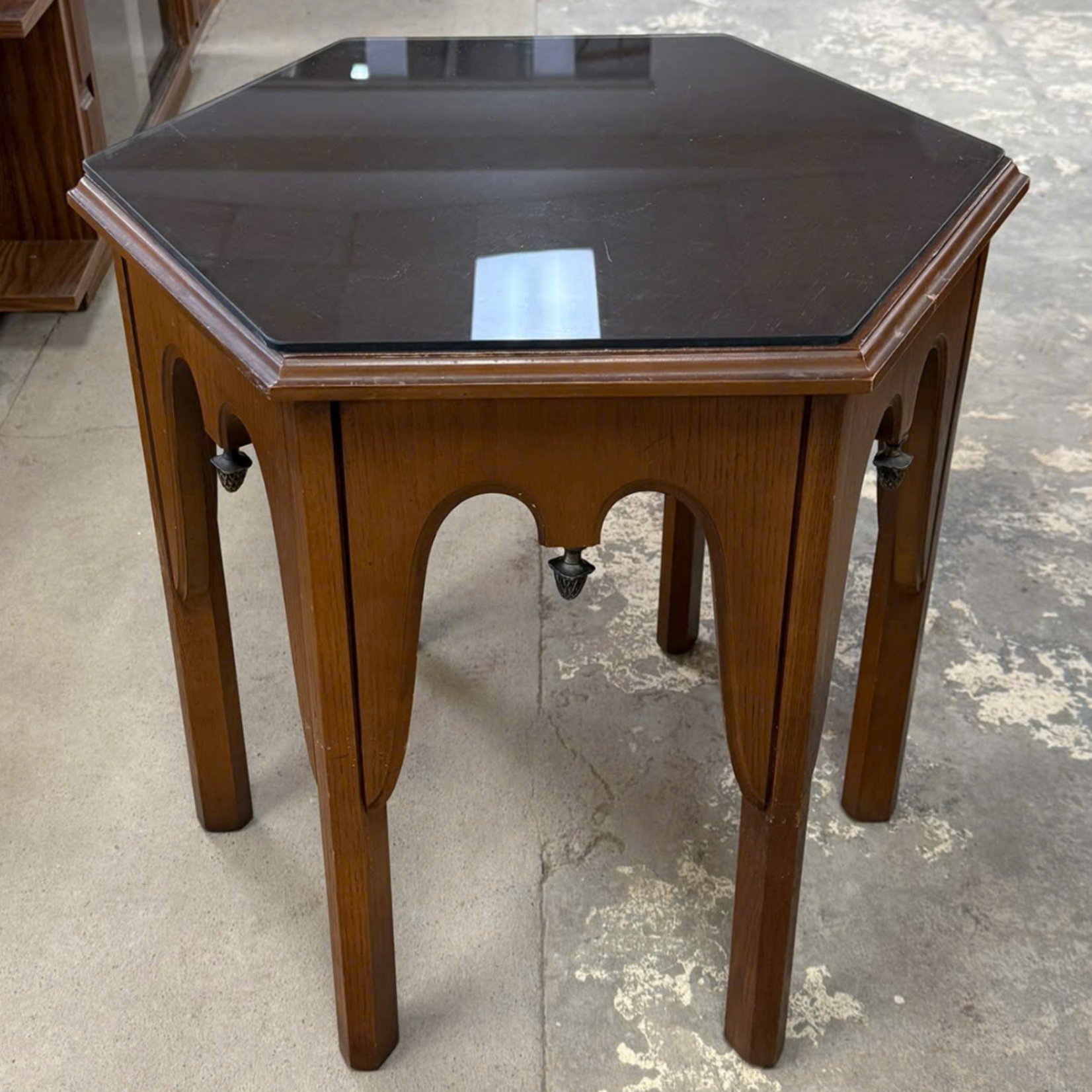 Glass Top Hexagon End Table