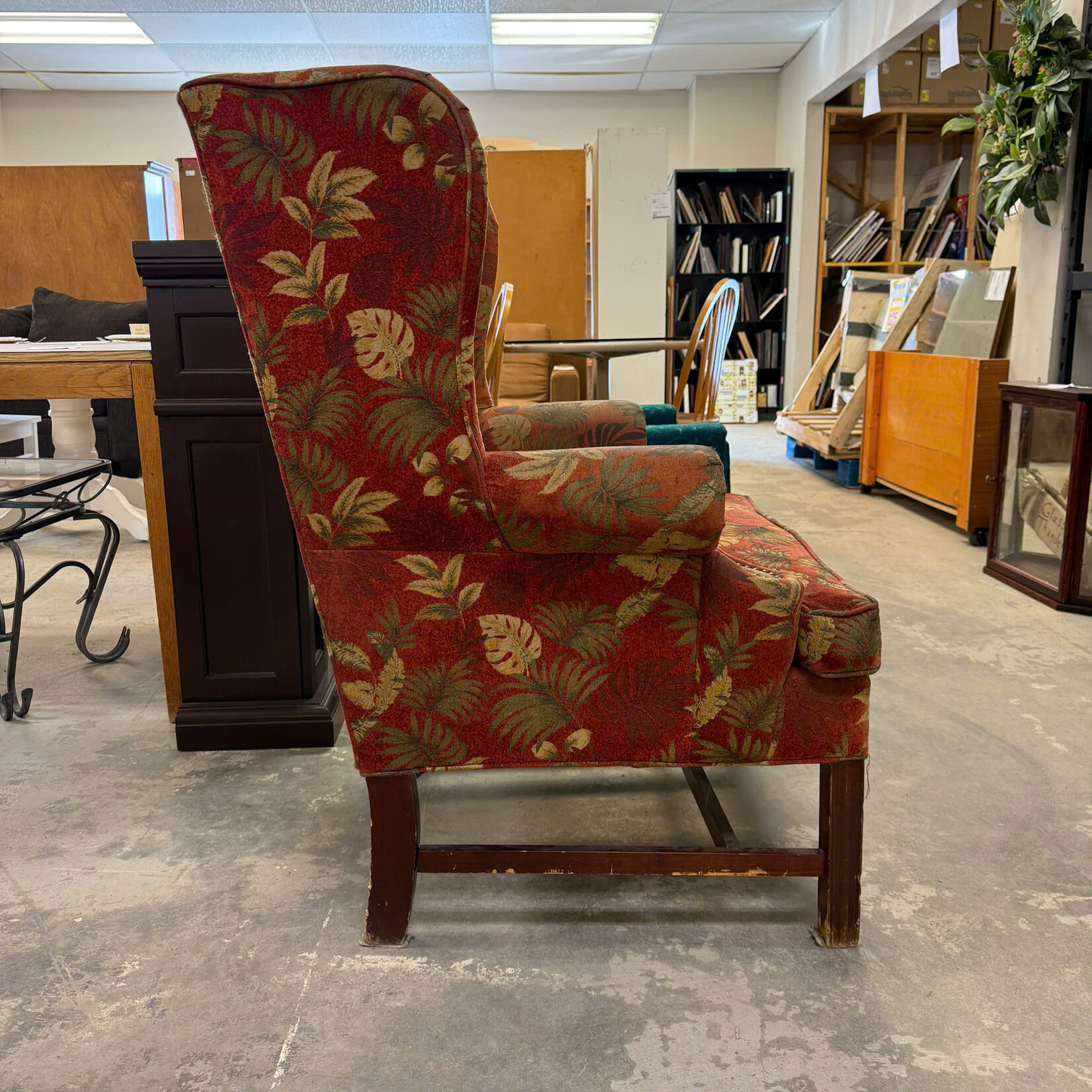 Orange Wing Back Chair