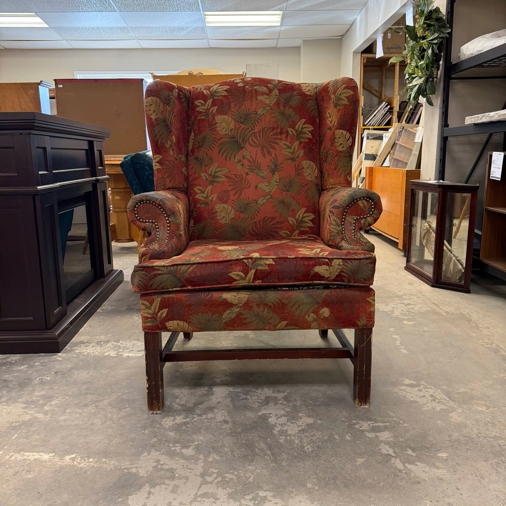 Orange Wing Back Chair