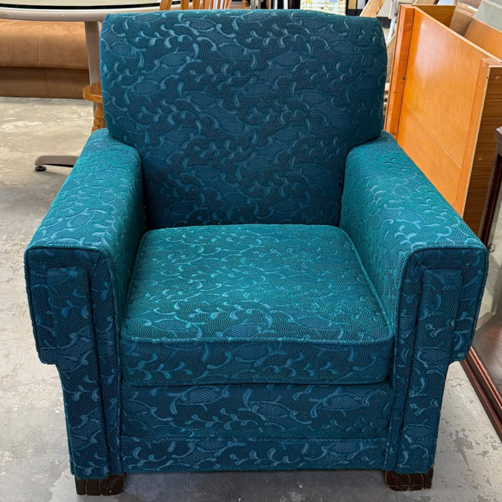 Green Chair-Wooden Brown Leg