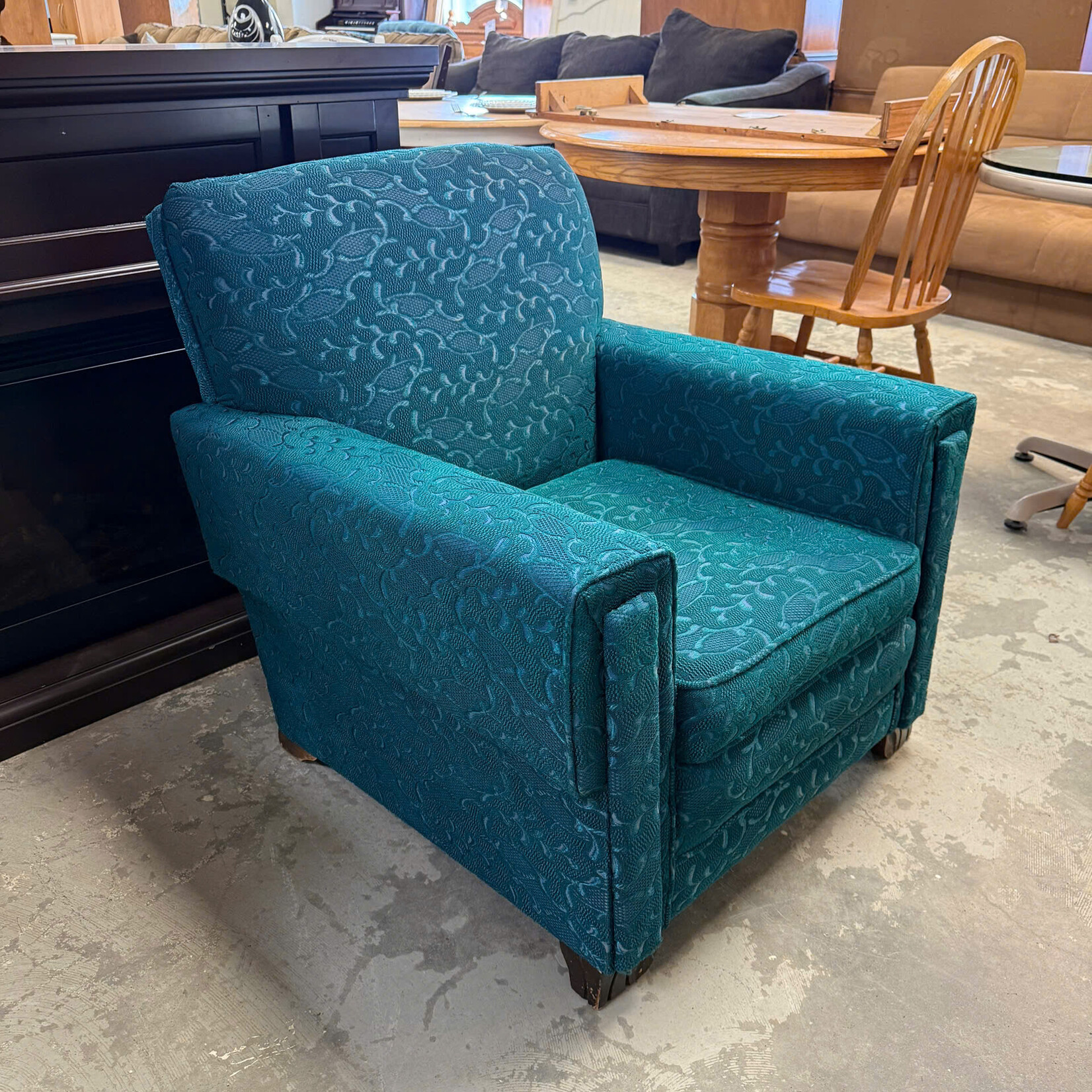 Green Chair-Wooden Brown Leg