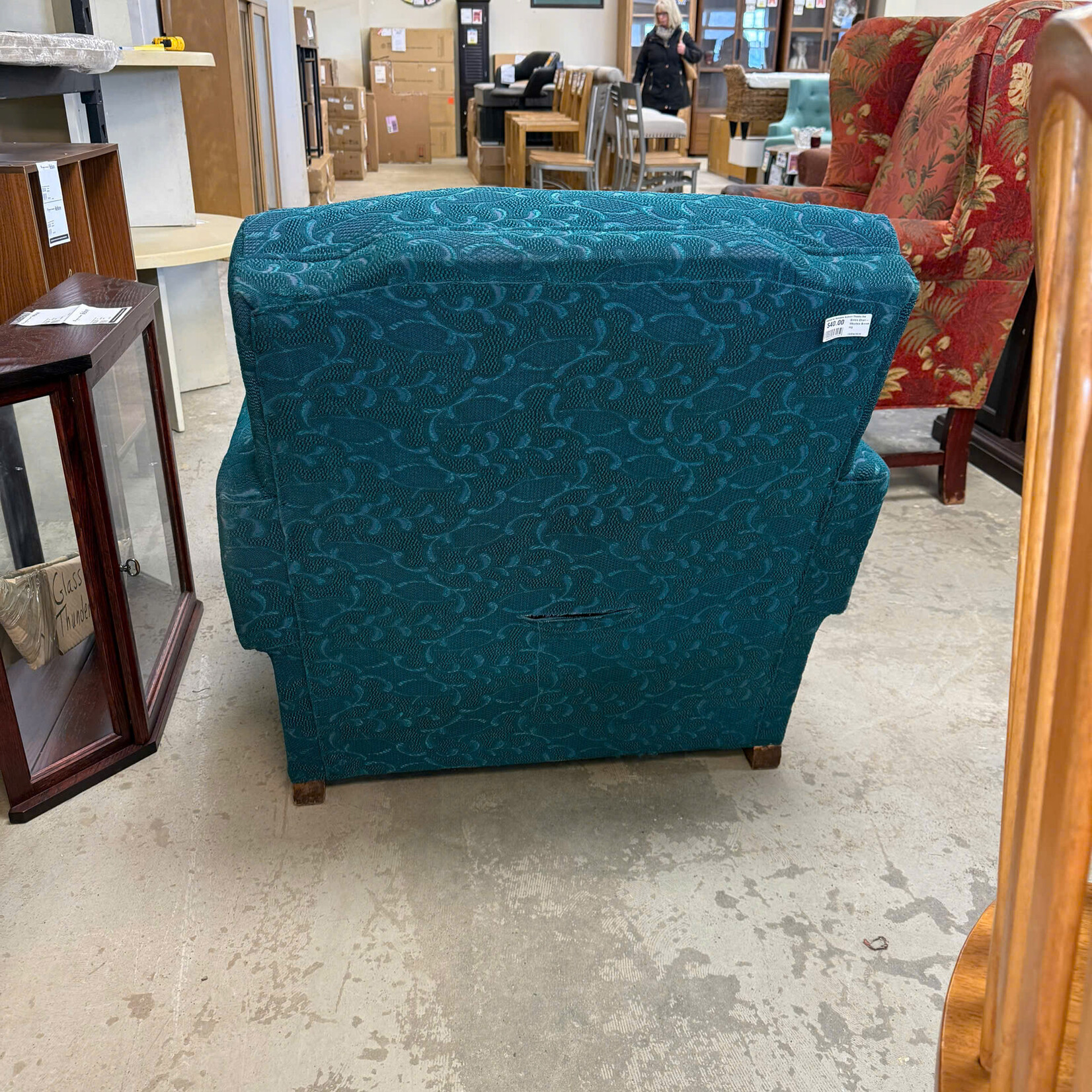 Green Chair-Wooden Brown Leg