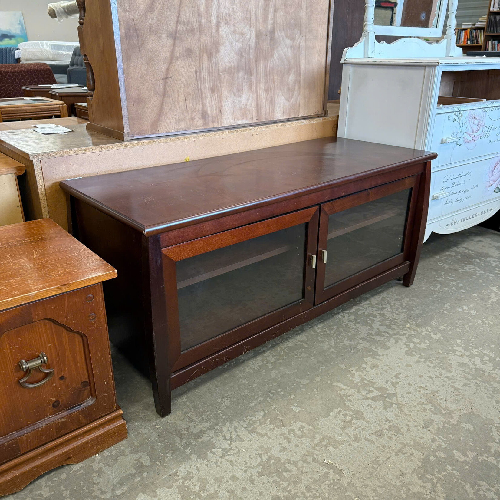 2 Glass Door TV Stand