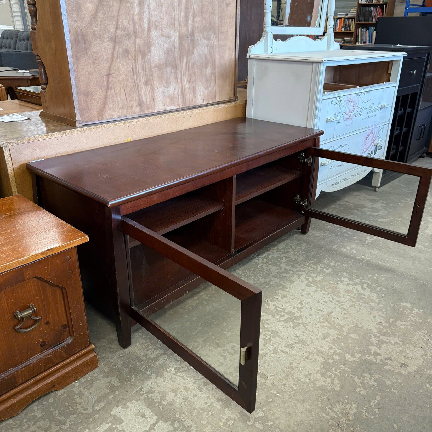 2 Glass Door TV Stand