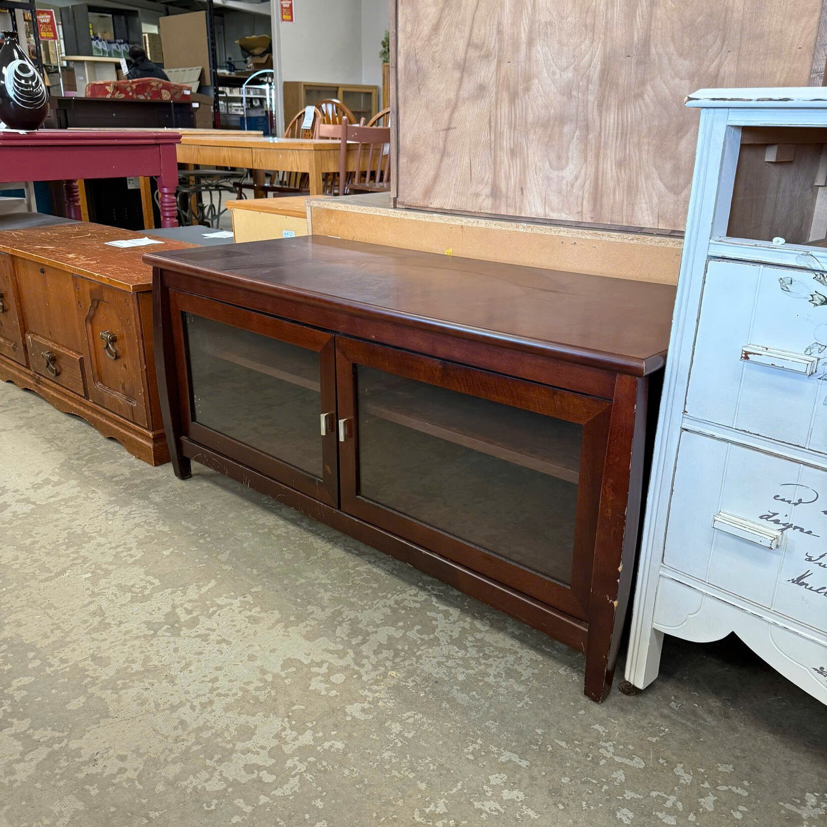 2 Glass Door TV Stand