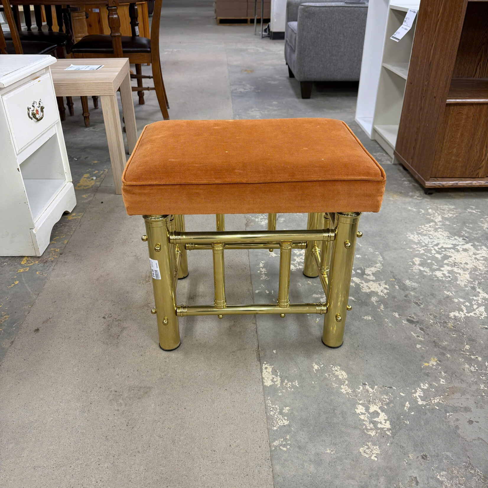 Orange Seat, Brass Legs