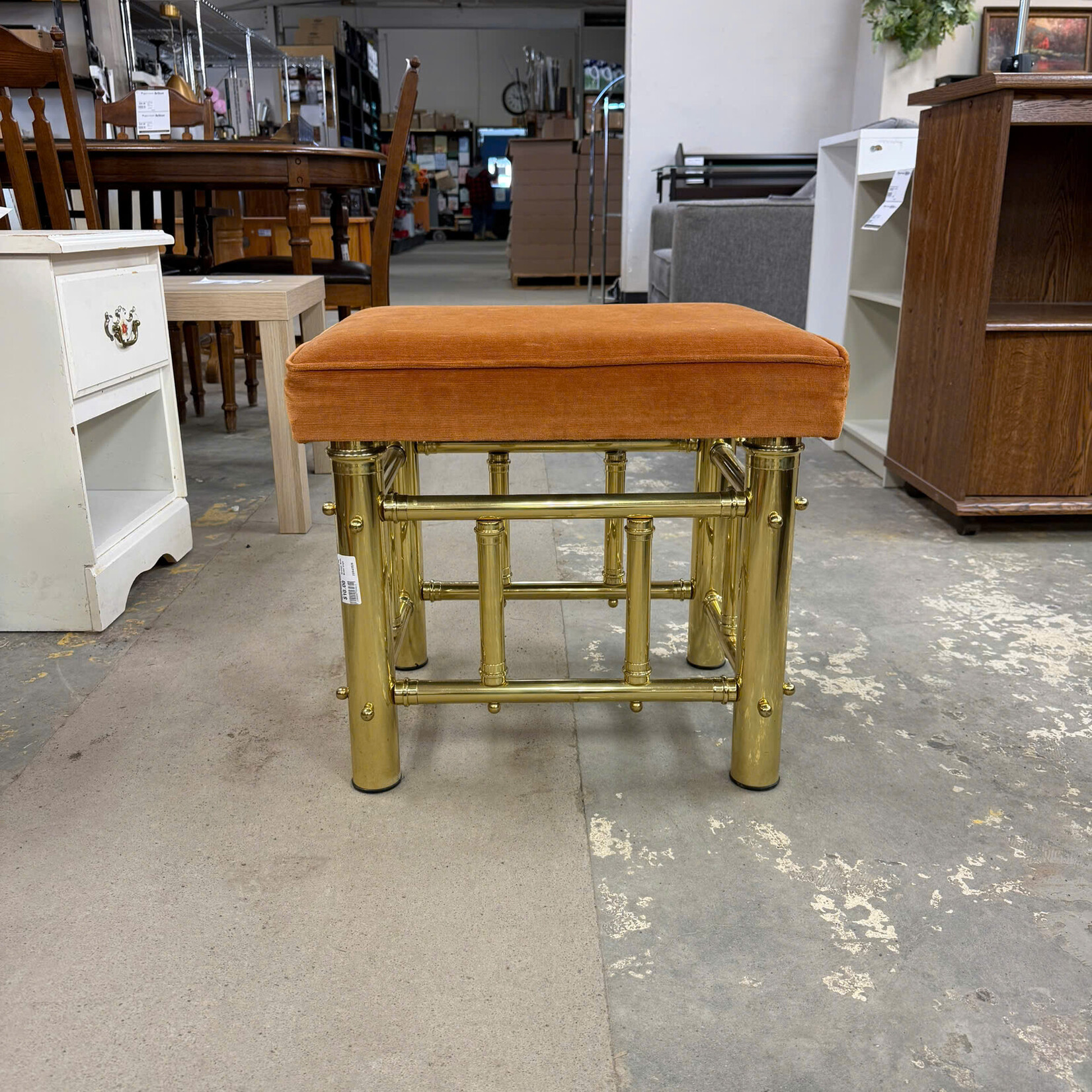 Orange Seat, Brass Legs