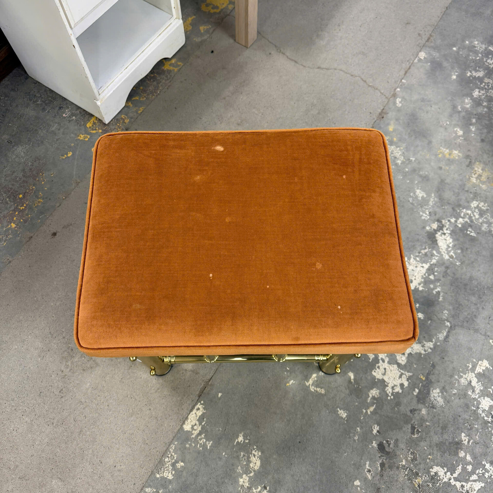 Orange Seat, Brass Legs