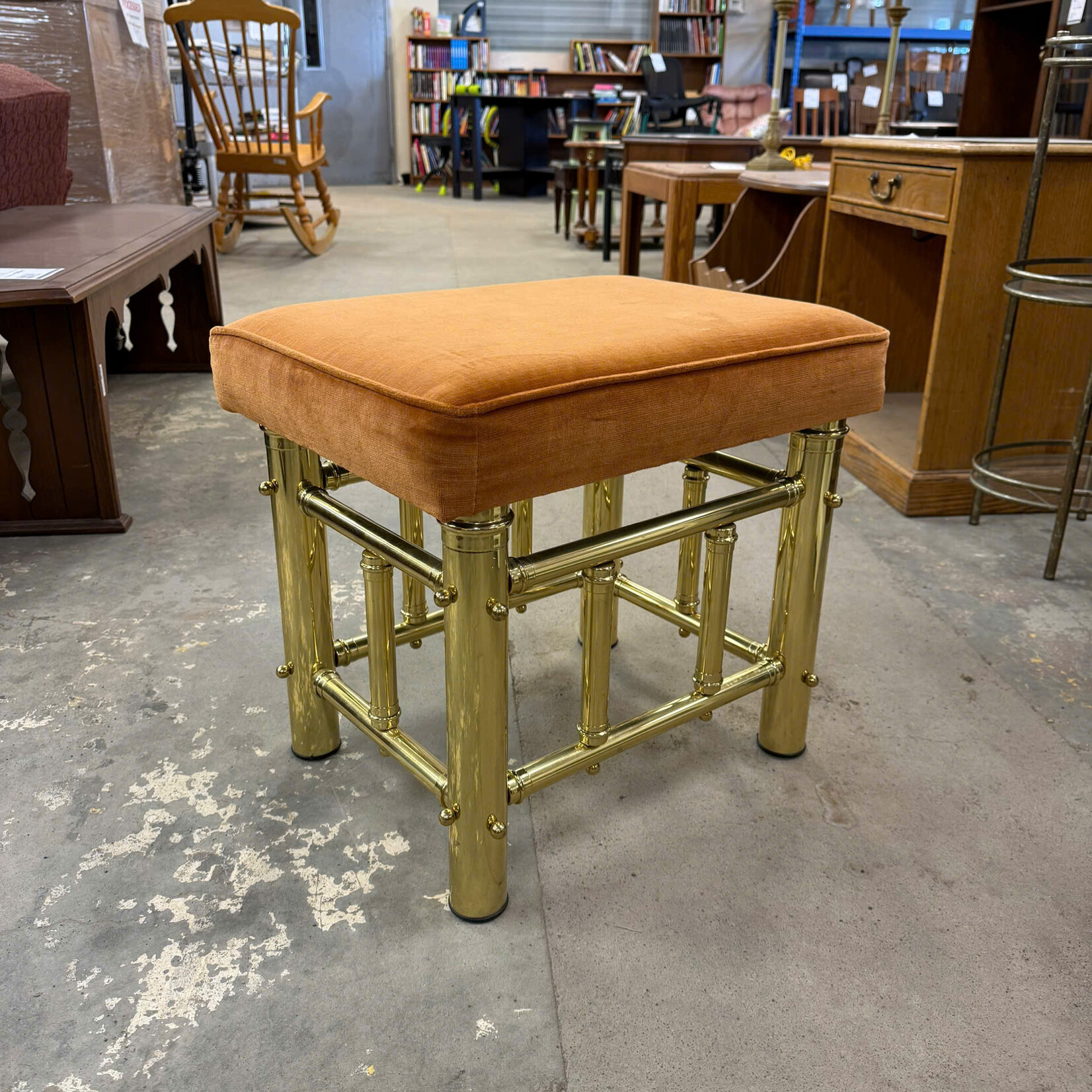 Orange Seat, Brass Legs