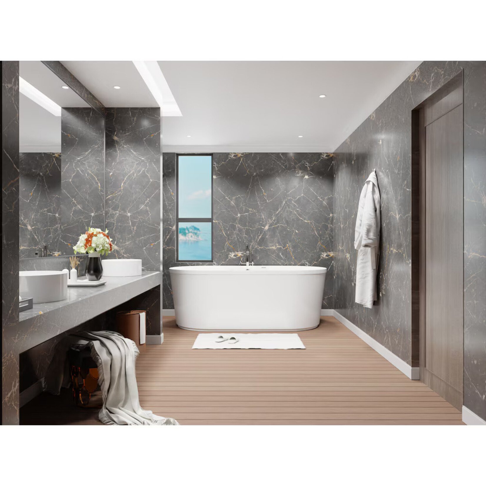 (Anzzi) Bathtub 67.37 inch