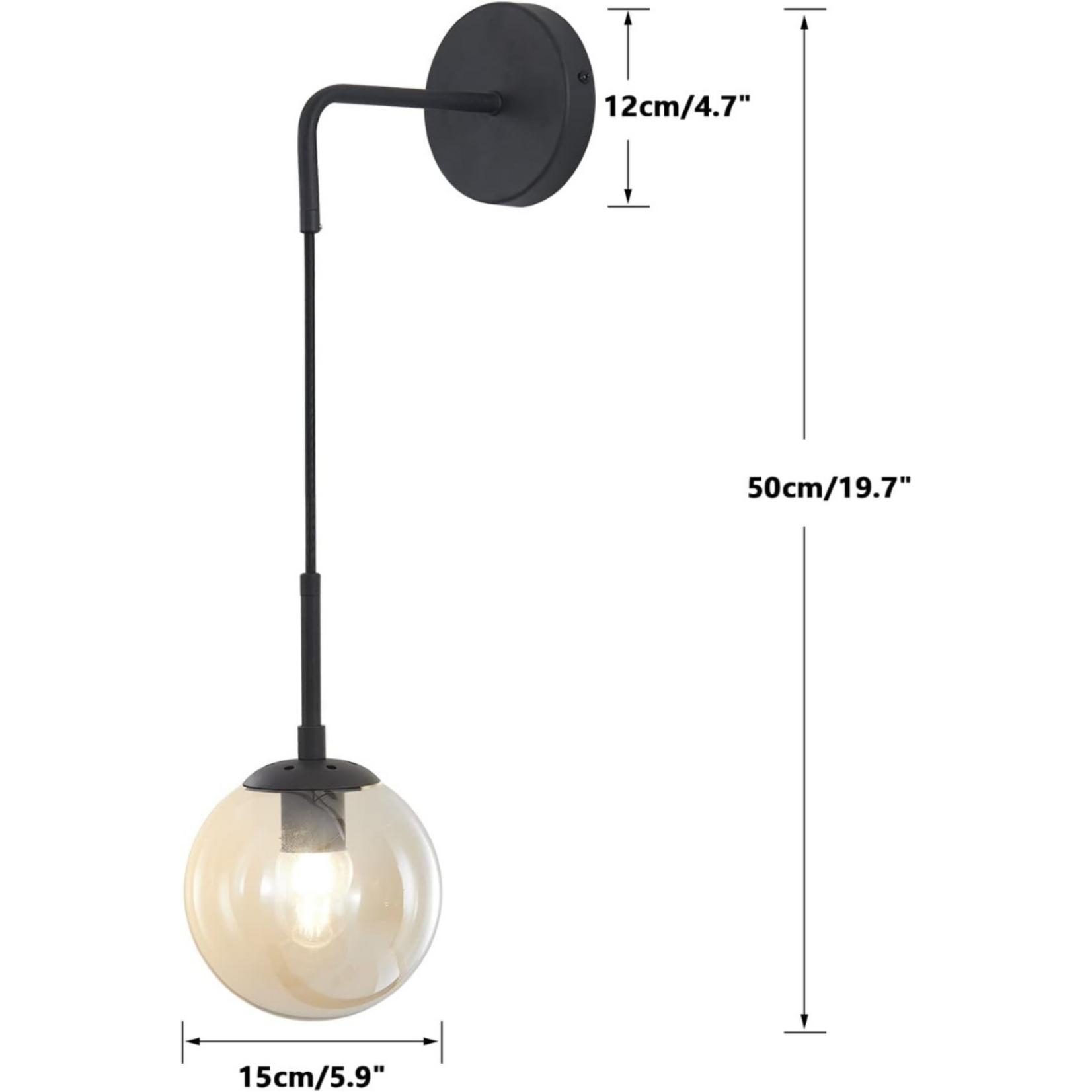 Globe Bathroom Wall Sconce Lamp