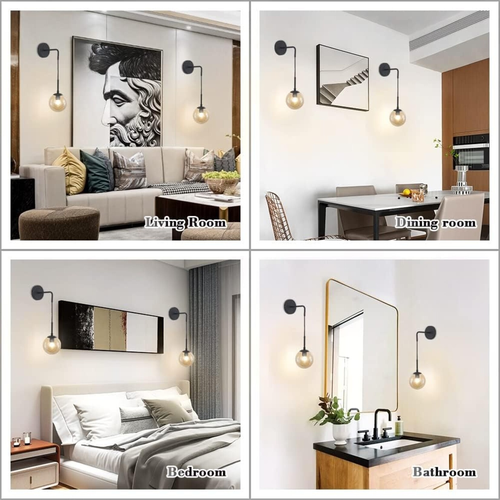 Globe Bathroom Wall Sconce Lamp