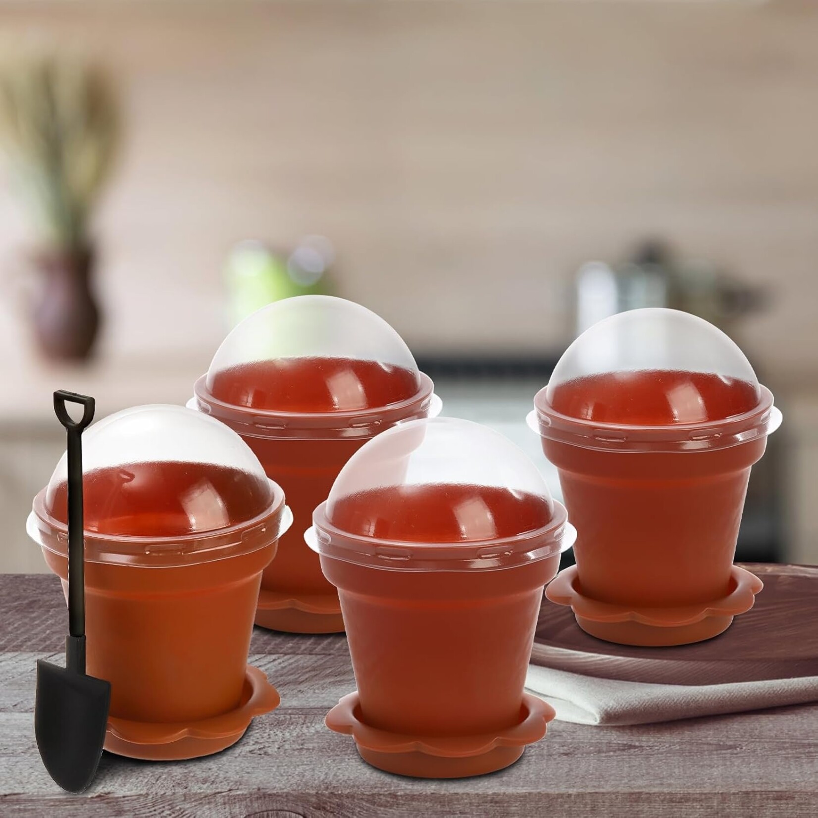 Dessert Cups w Lids & Spoons 50pcs
