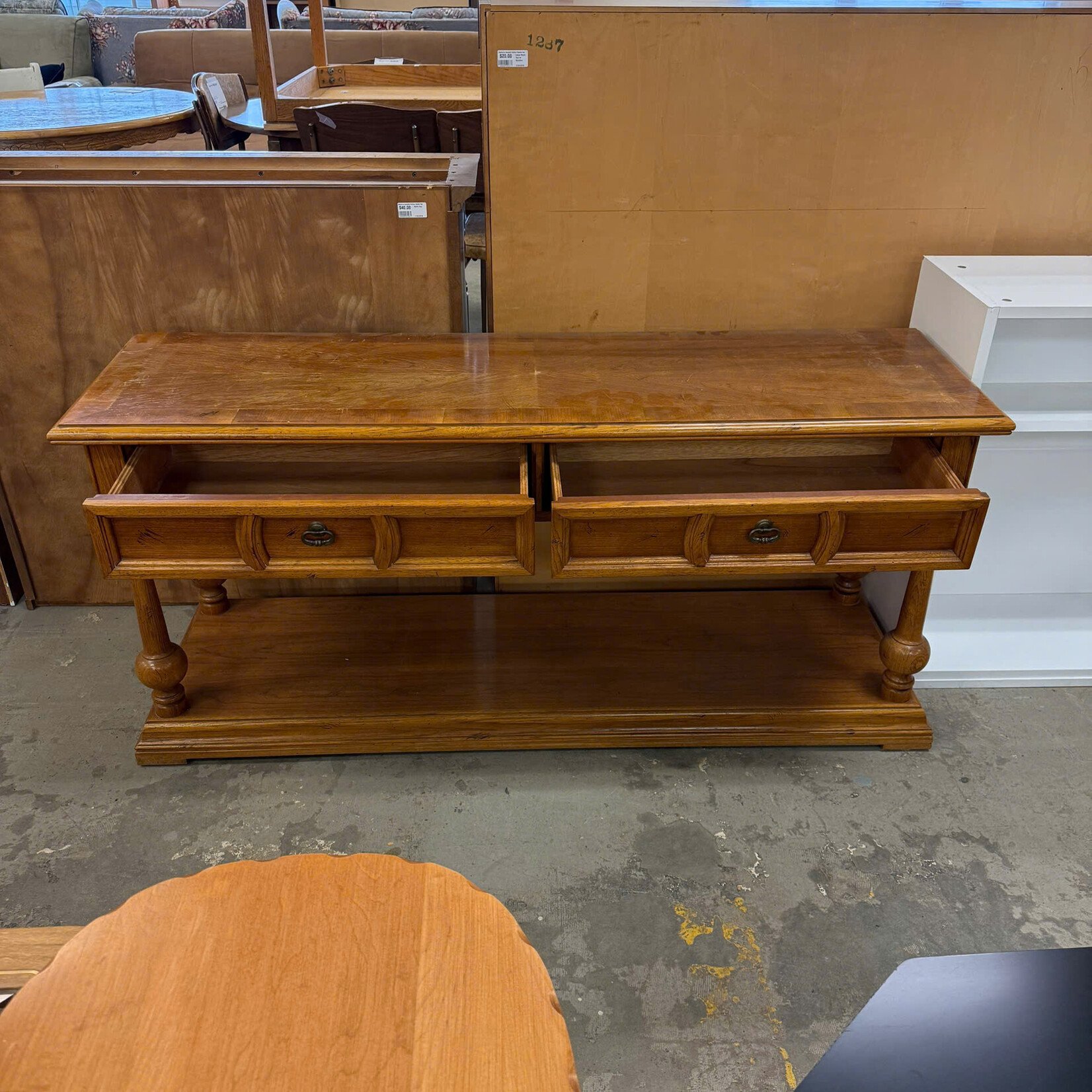 Console Table w/ 4 Post Base