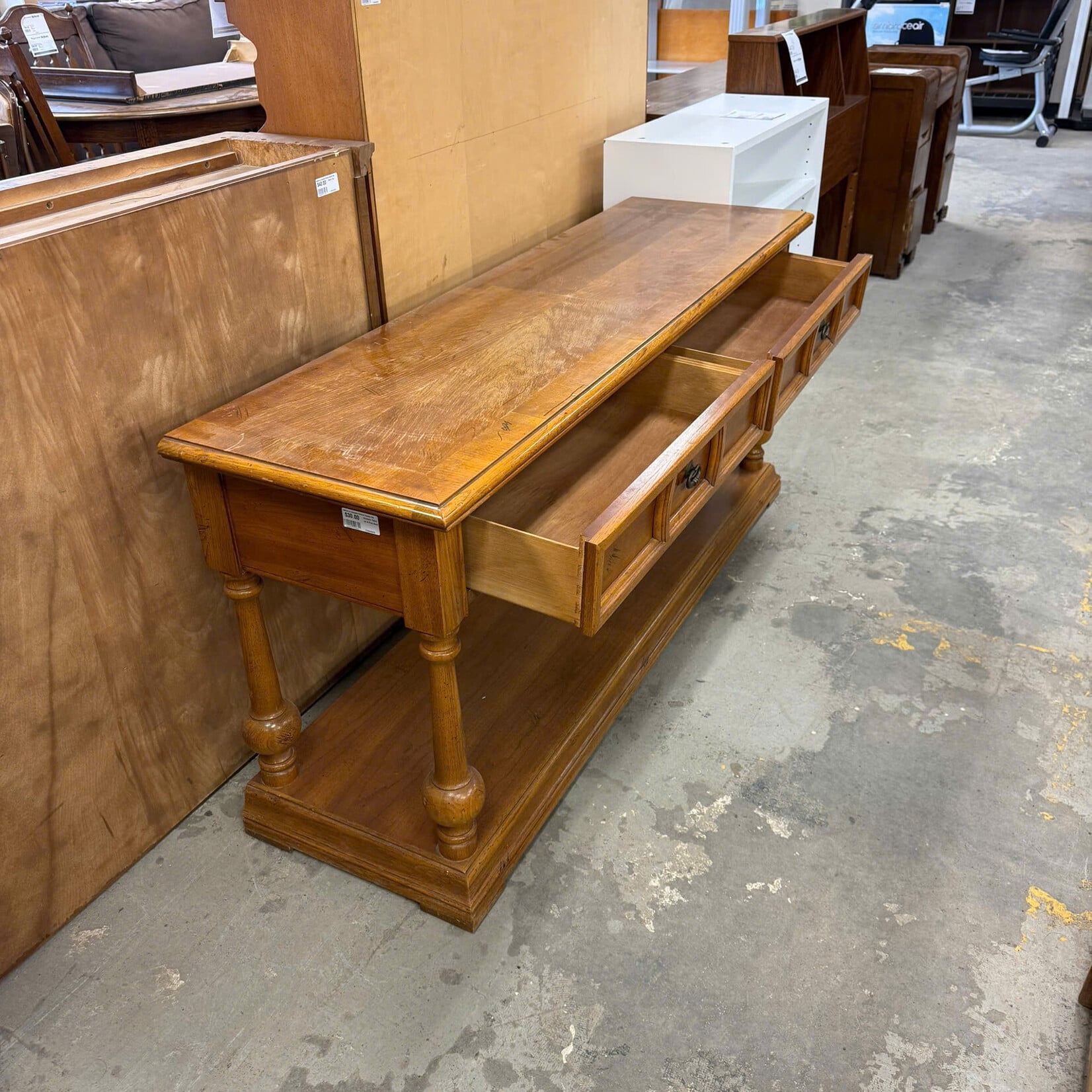 Console Table w/ 4 Post Base