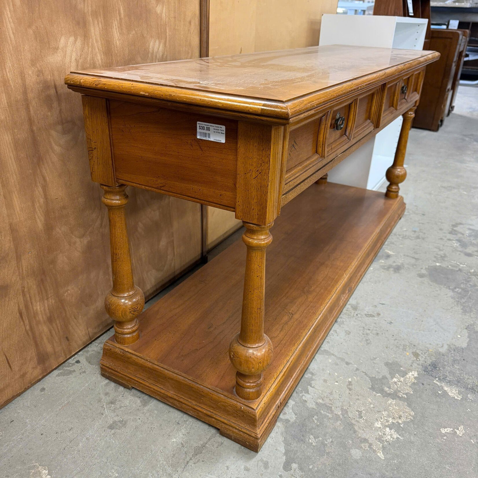 Console Table w/ 4 Post Base