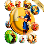 12Pcs Glass Fridge Magnets 