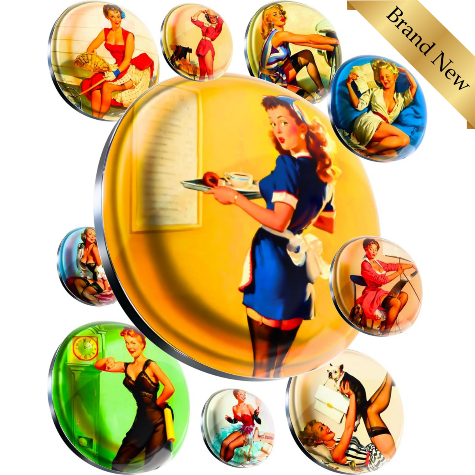 12Pcs Glass Fridge Magnets 