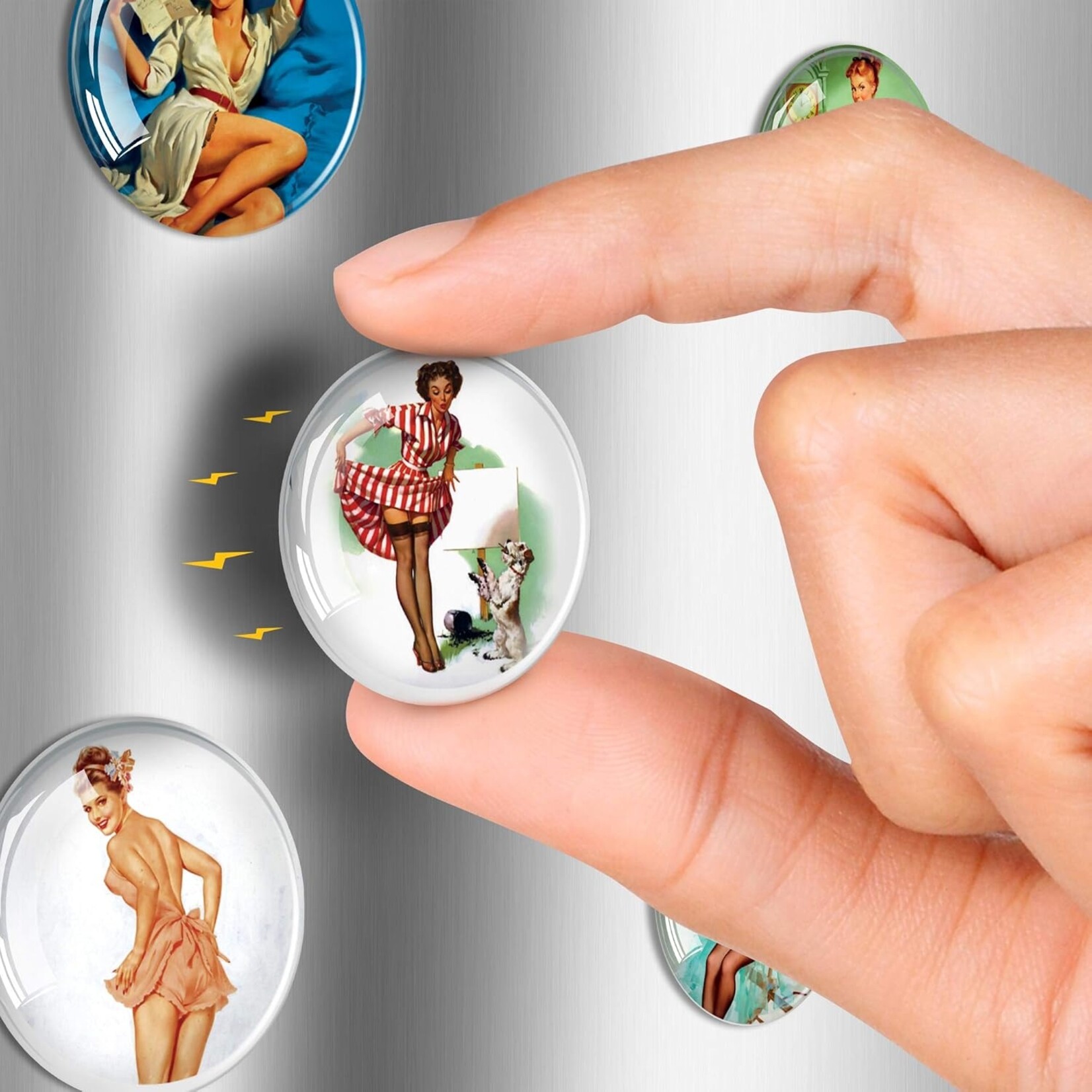 12Pcs Glass Fridge Magnets 