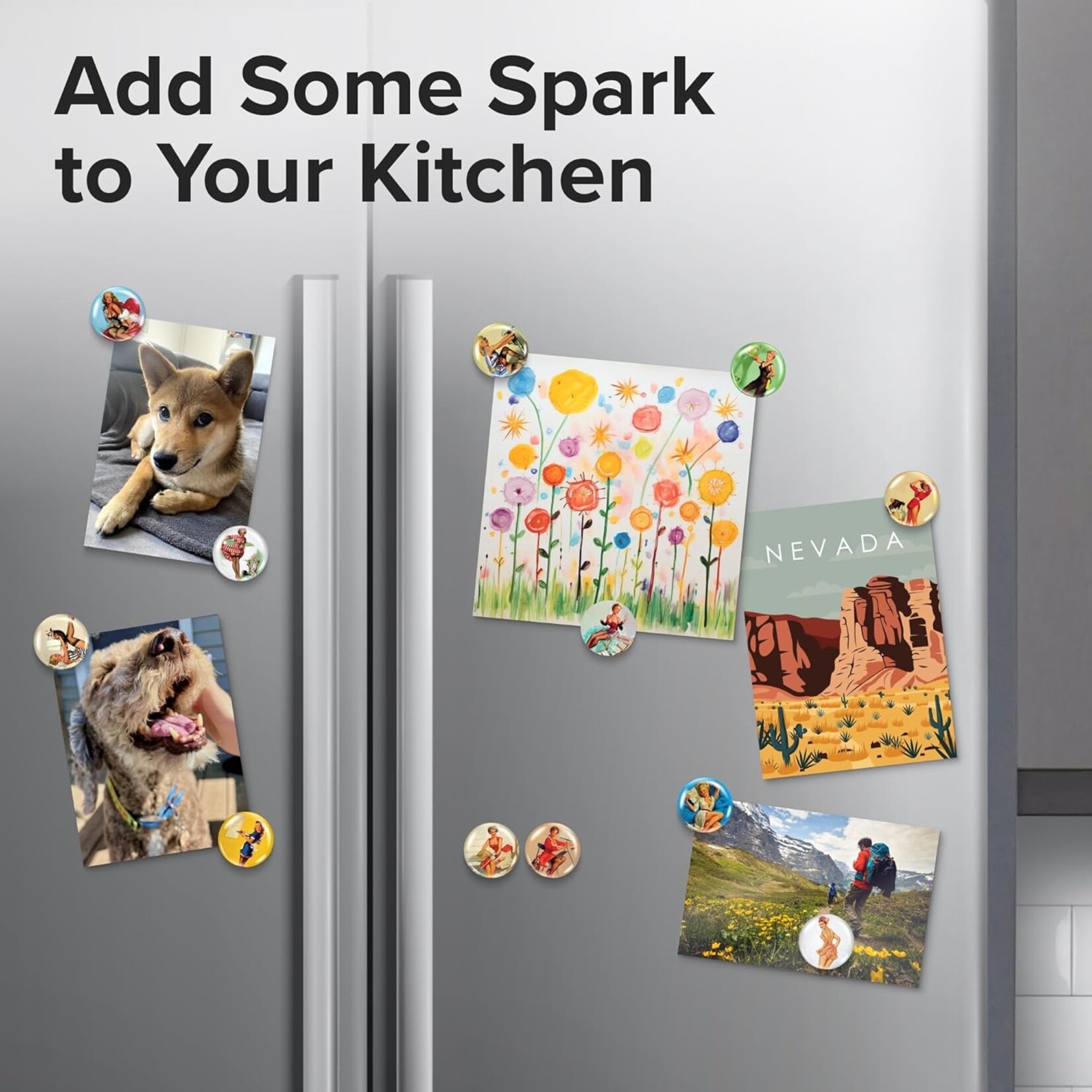 12Pcs Glass Fridge Magnets 
