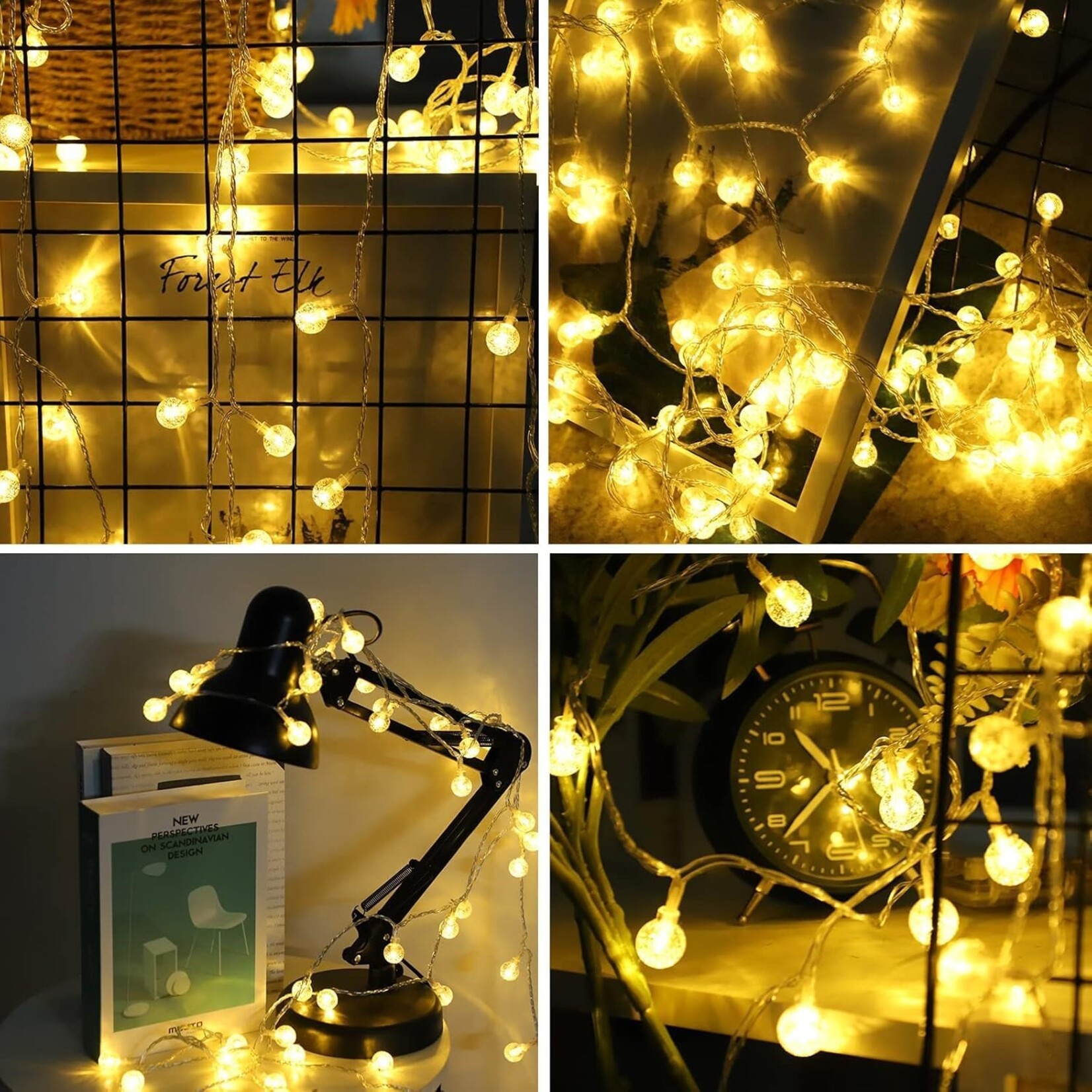 20ft 60 LED Crystal Globe String Light