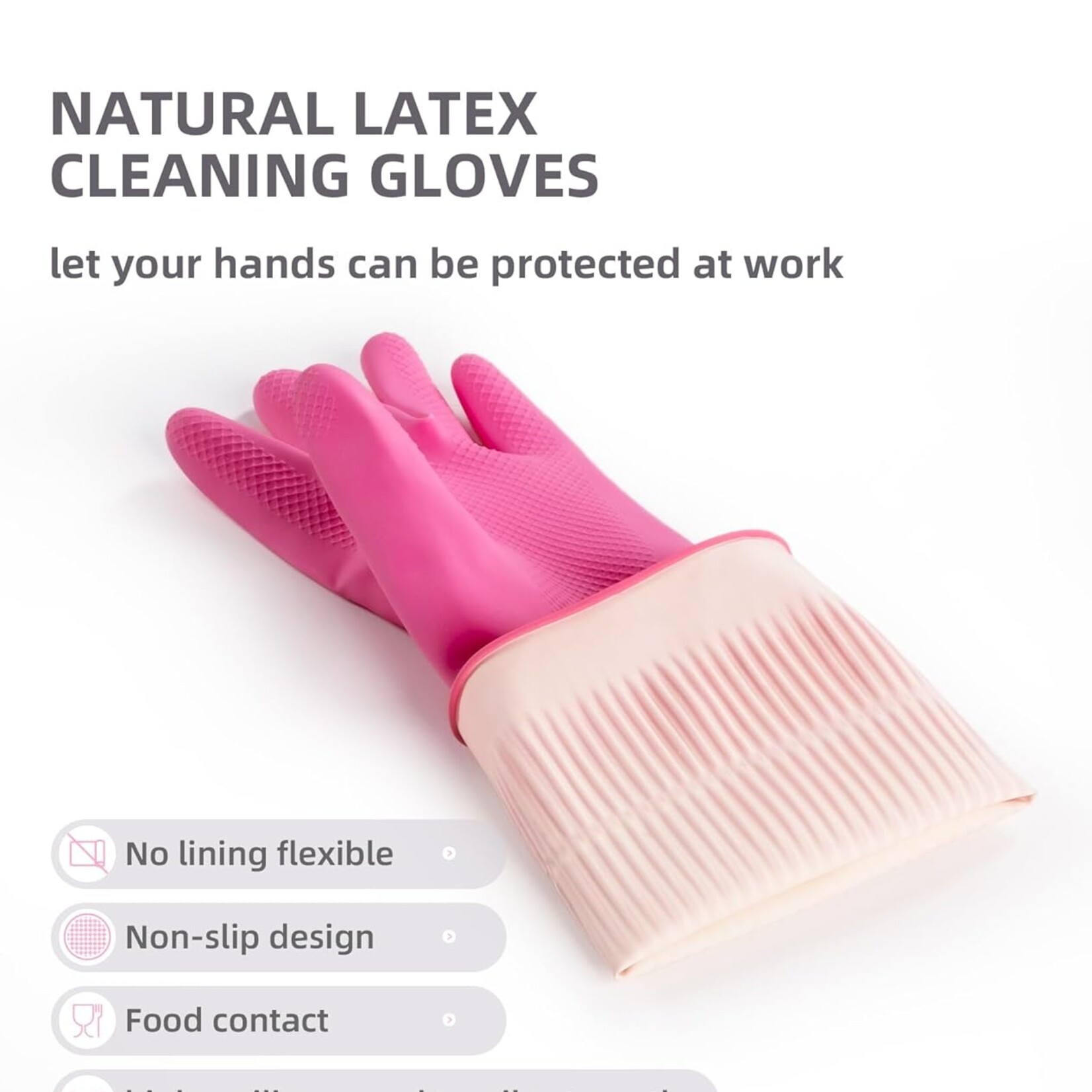 Cleaning Rubber Gloves 2 Pairs
