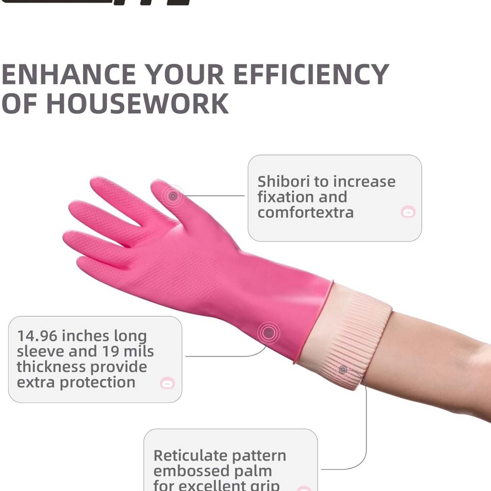 Cleaning Rubber Gloves 2 Pairs