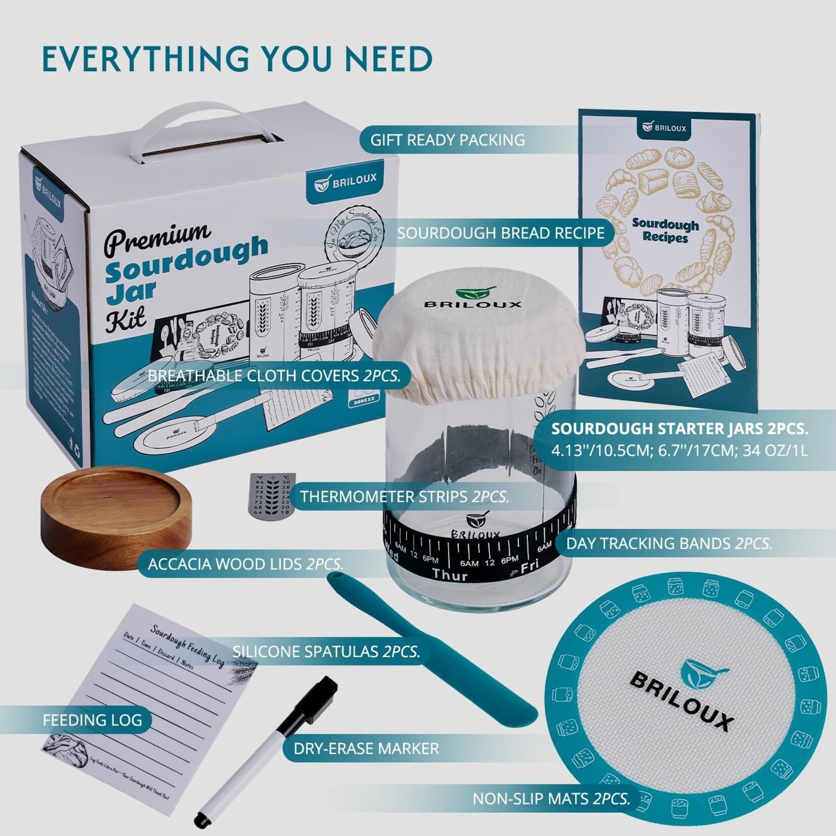 Briloux Sourdough Jar Kit