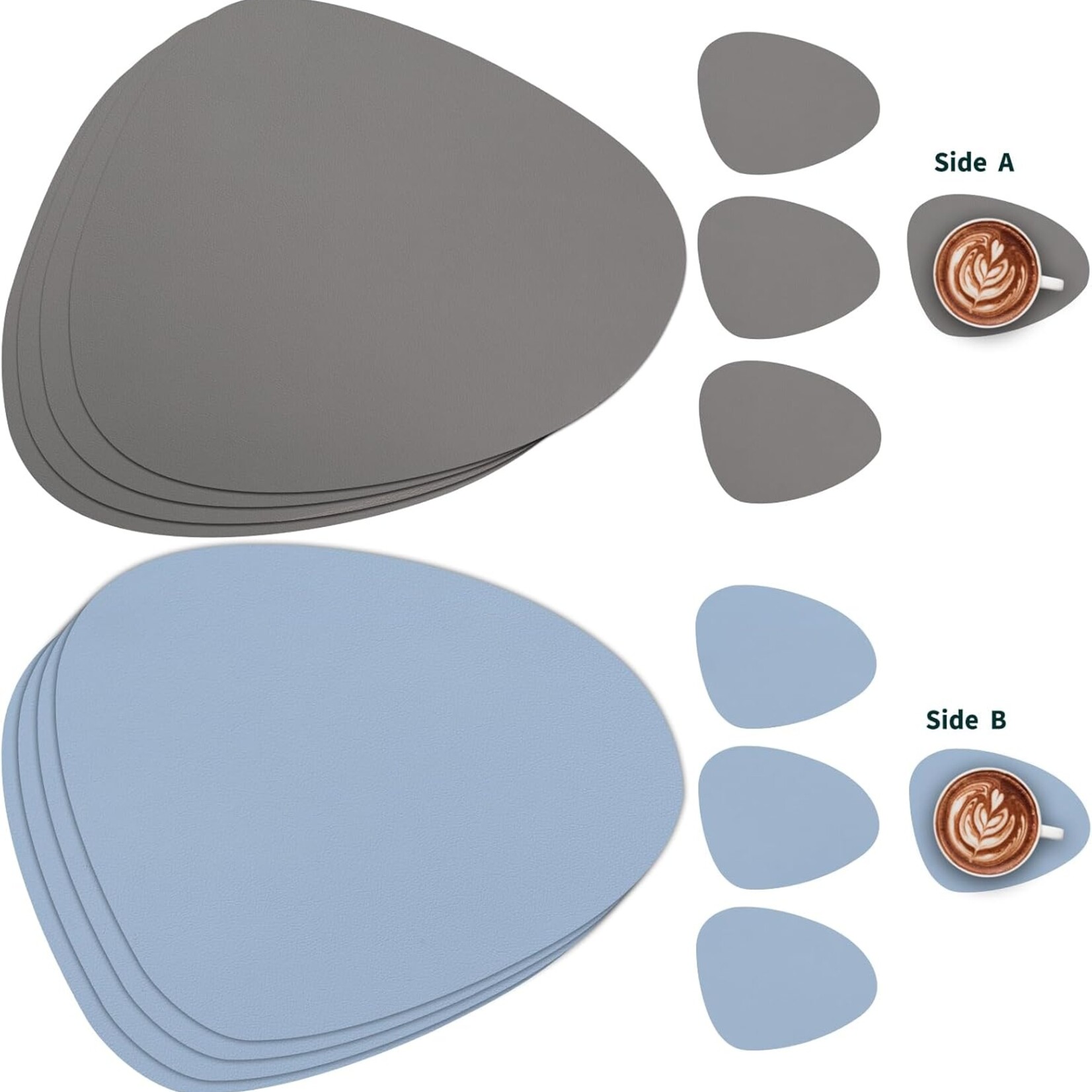 4Pcs Place Mats Sky Blue