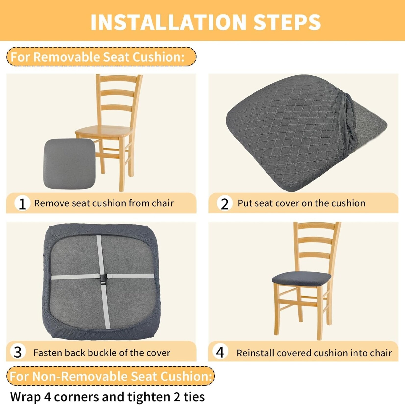 Chair Seat Covers 4 Pcs