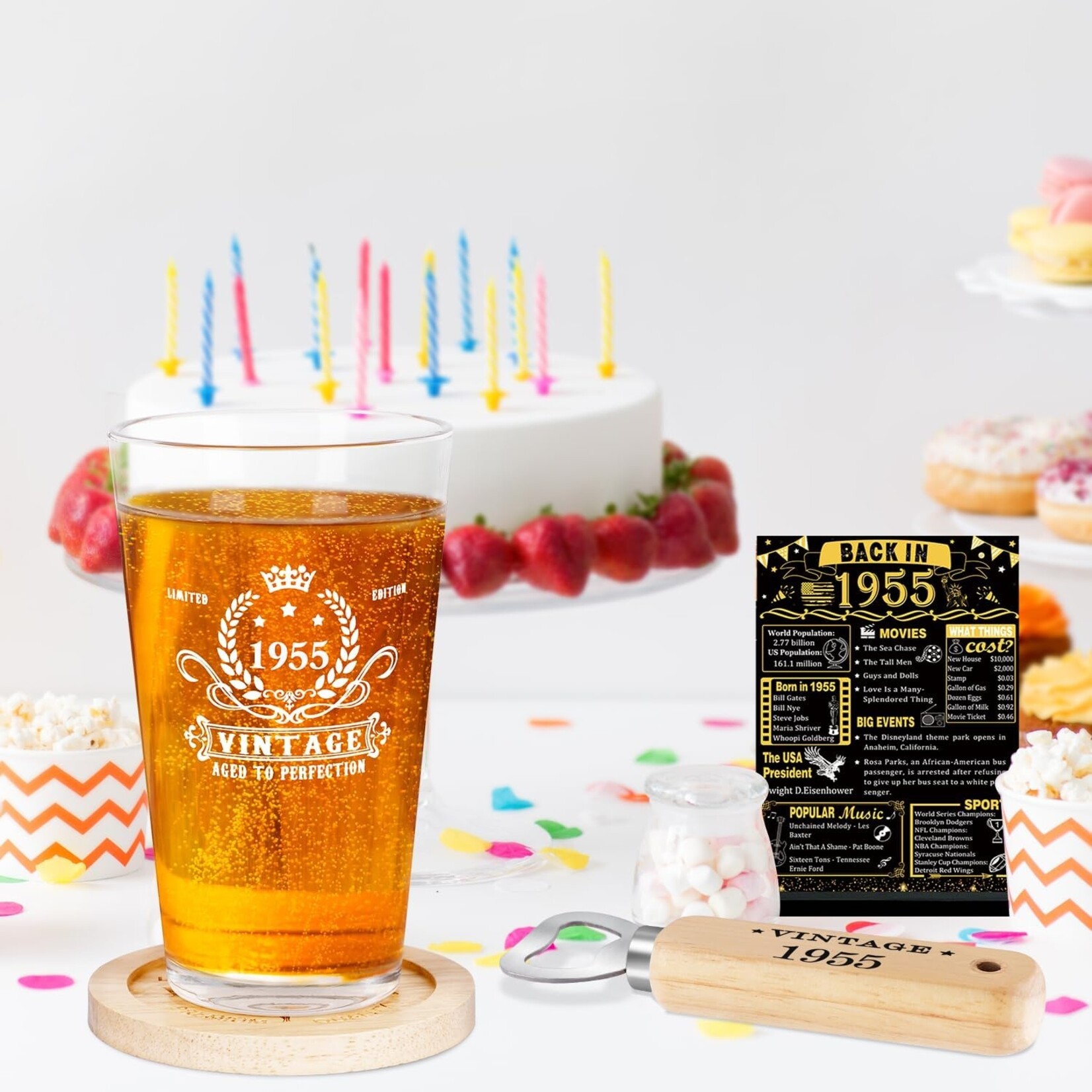 Vintage 1955 Beer Glass Gift Box