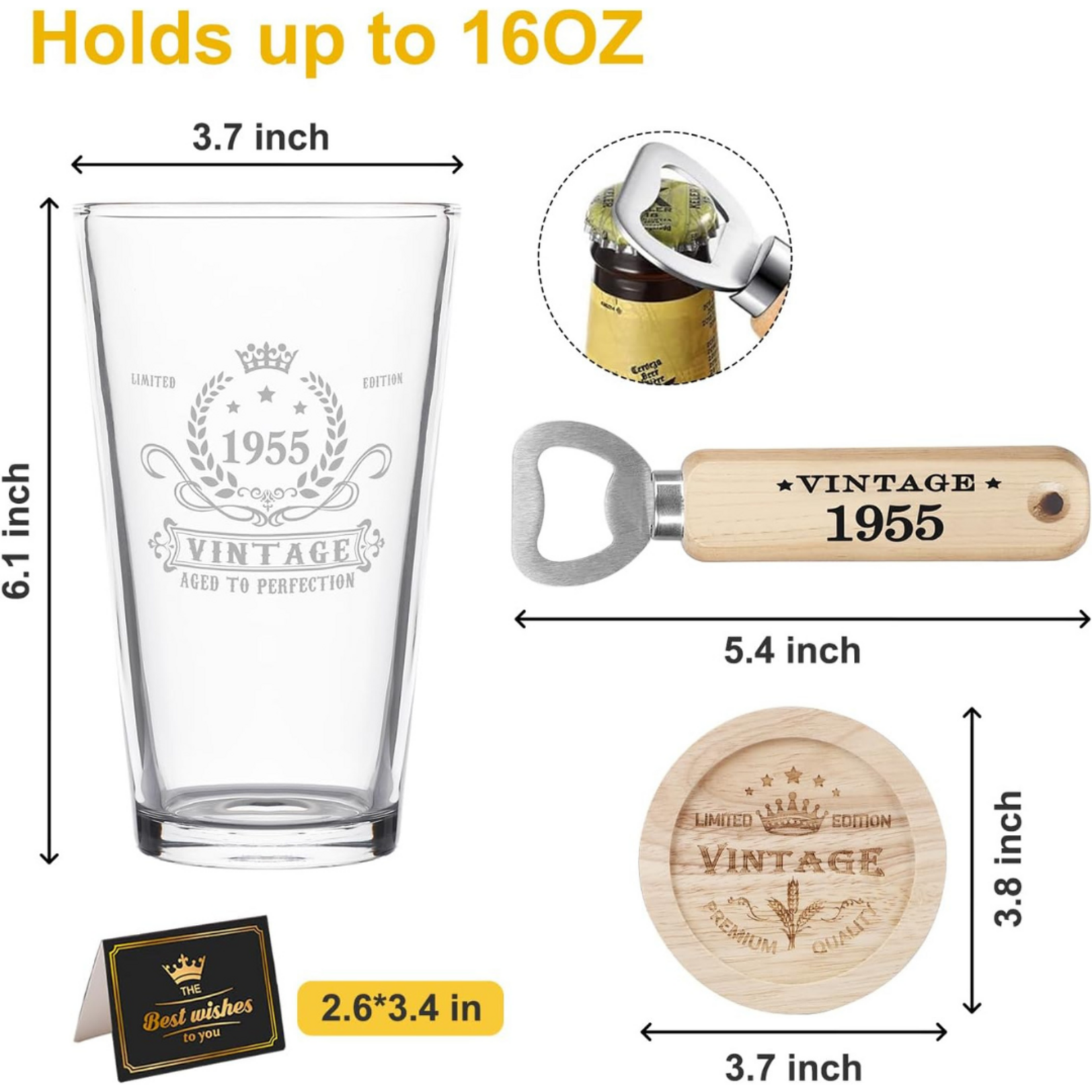 Vintage 1955 Beer Glass Gift Box