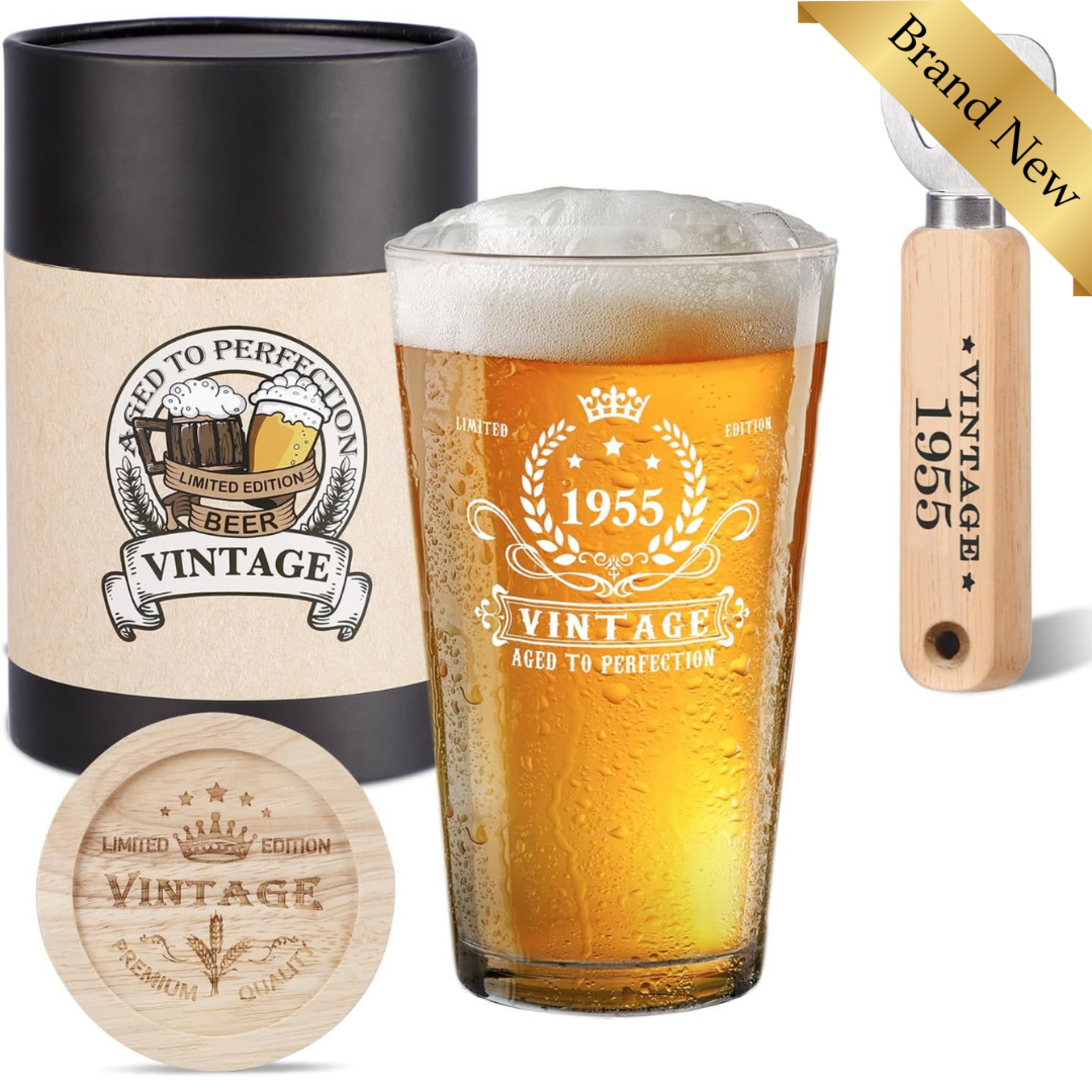 Vintage 1955 Beer Glass Gift Box