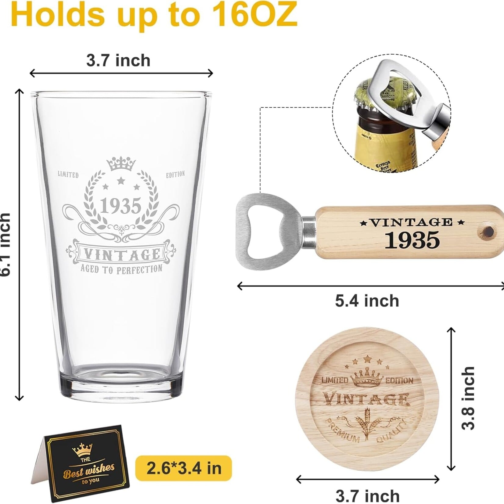 Vintage 1935 Beer Glass Gift Box