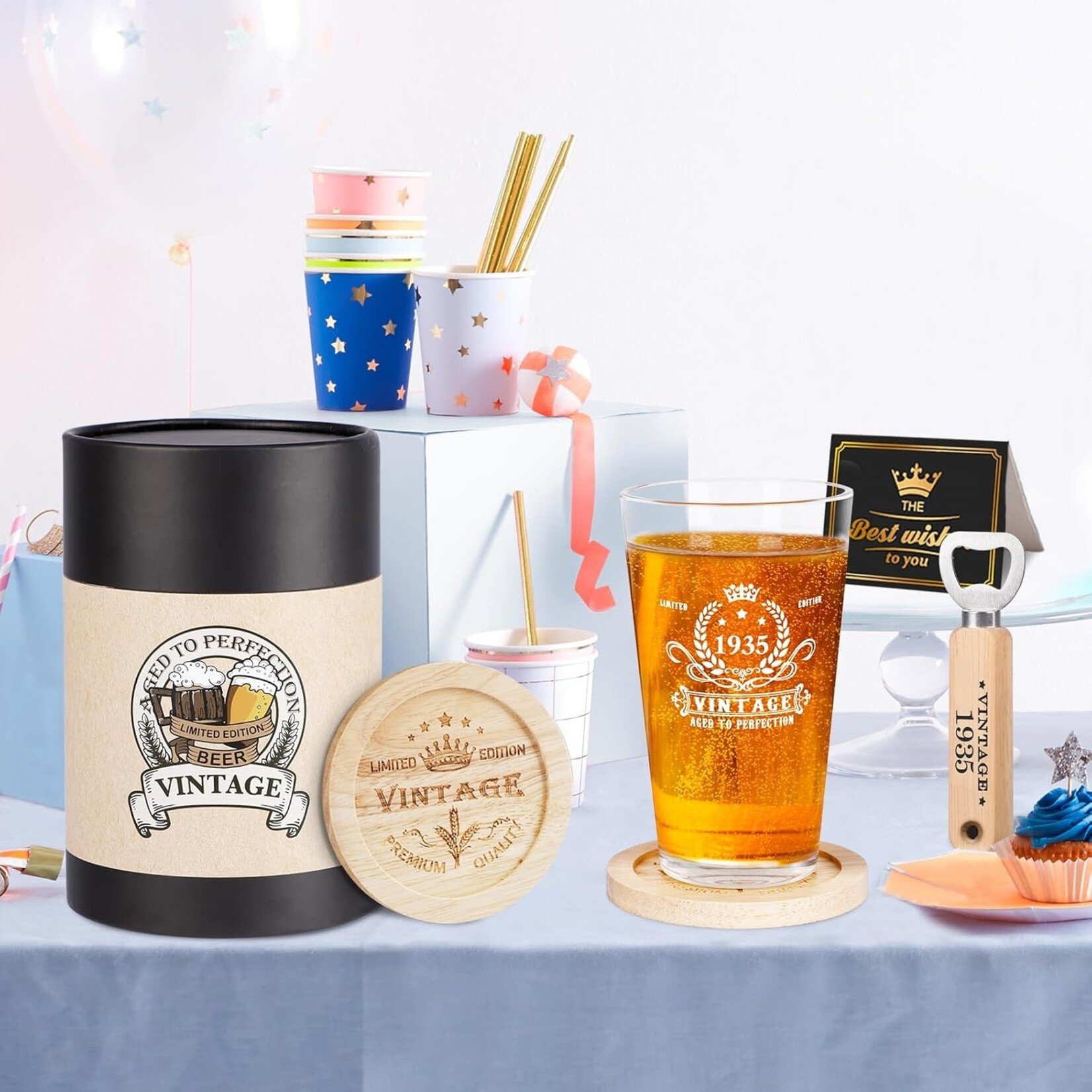 Vintage 1935 Beer Glass Gift Box