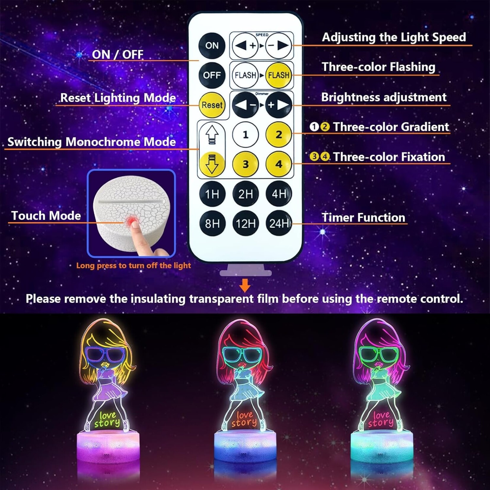 3D Singer Merch Lamp Night
