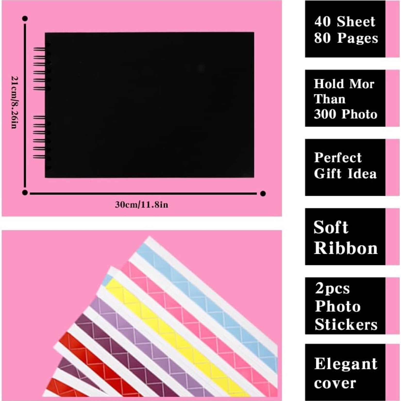 DYI Black Scrapbook 8.2x11.8 in