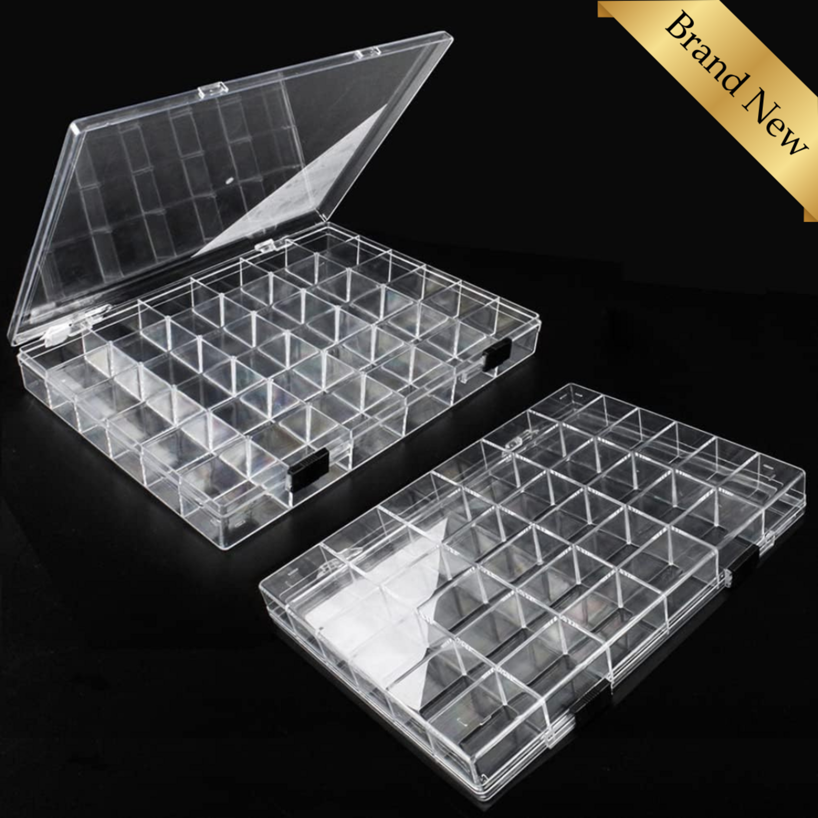 2Pcs 36 Grid Plastic Organizer Box