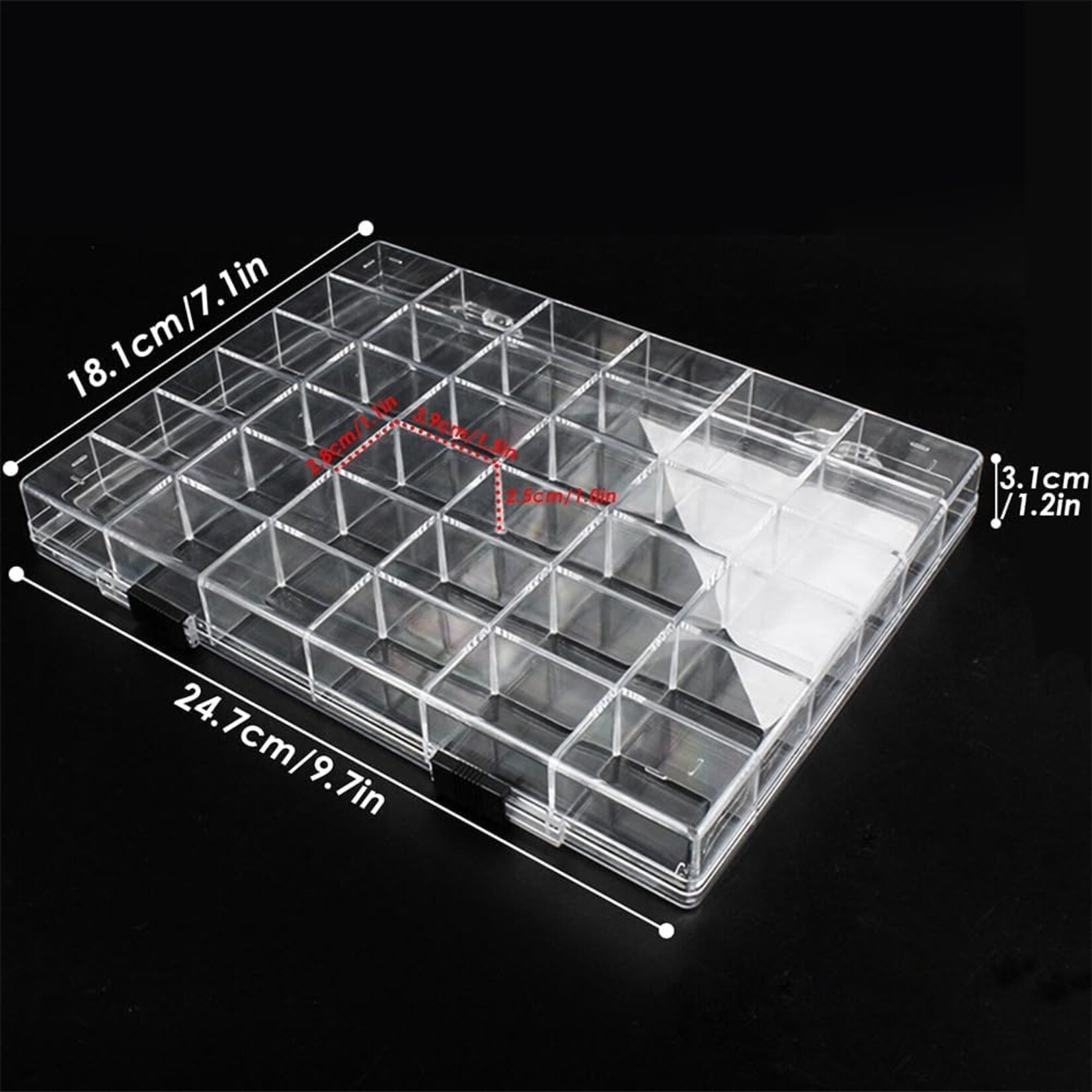 2Pcs 36 Grid Plastic Organizer Box