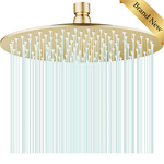 Round Shower Head Brushed Gold 10"